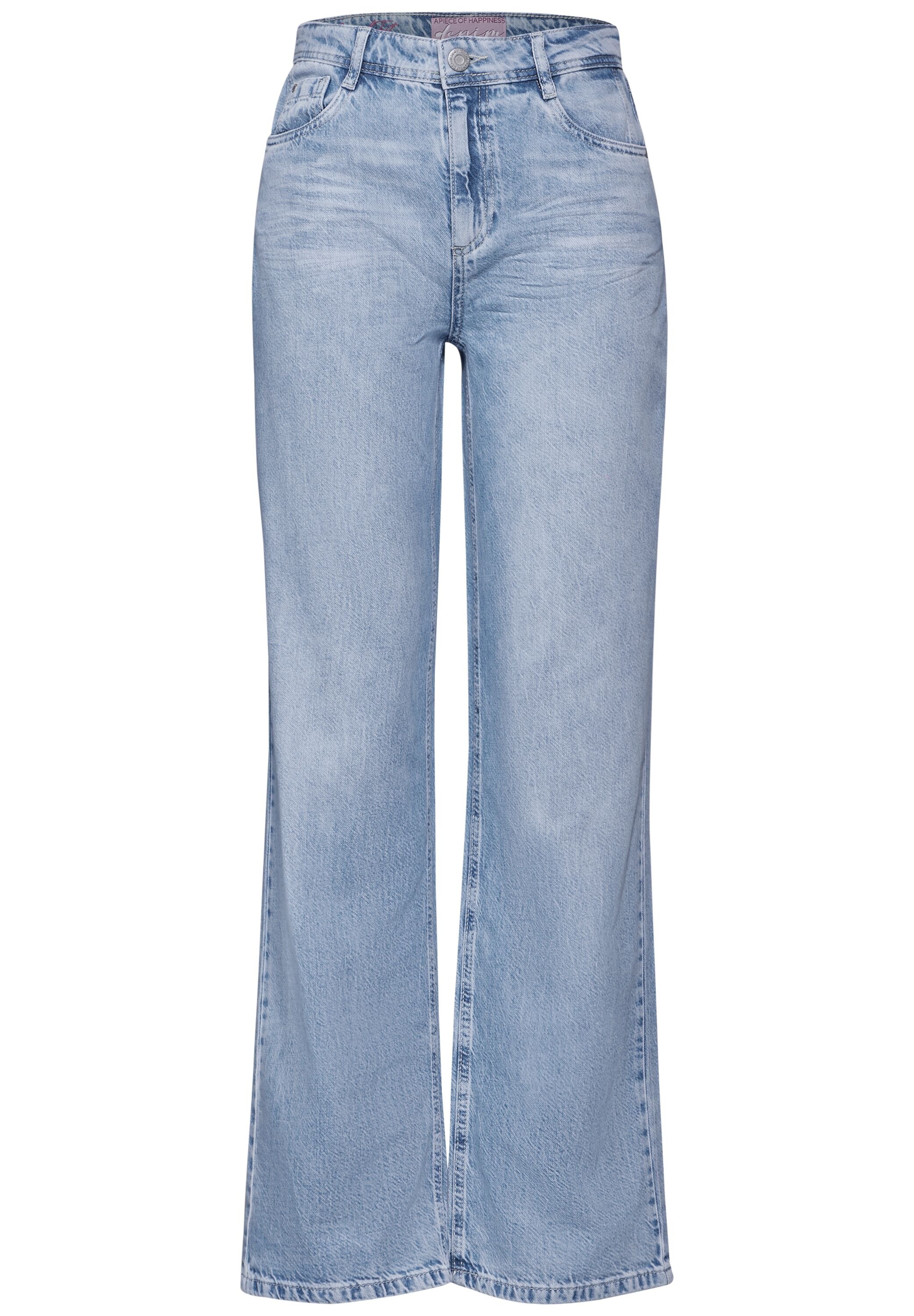 STREET ONE High-waist-Jeans, in hellblauer Waschung