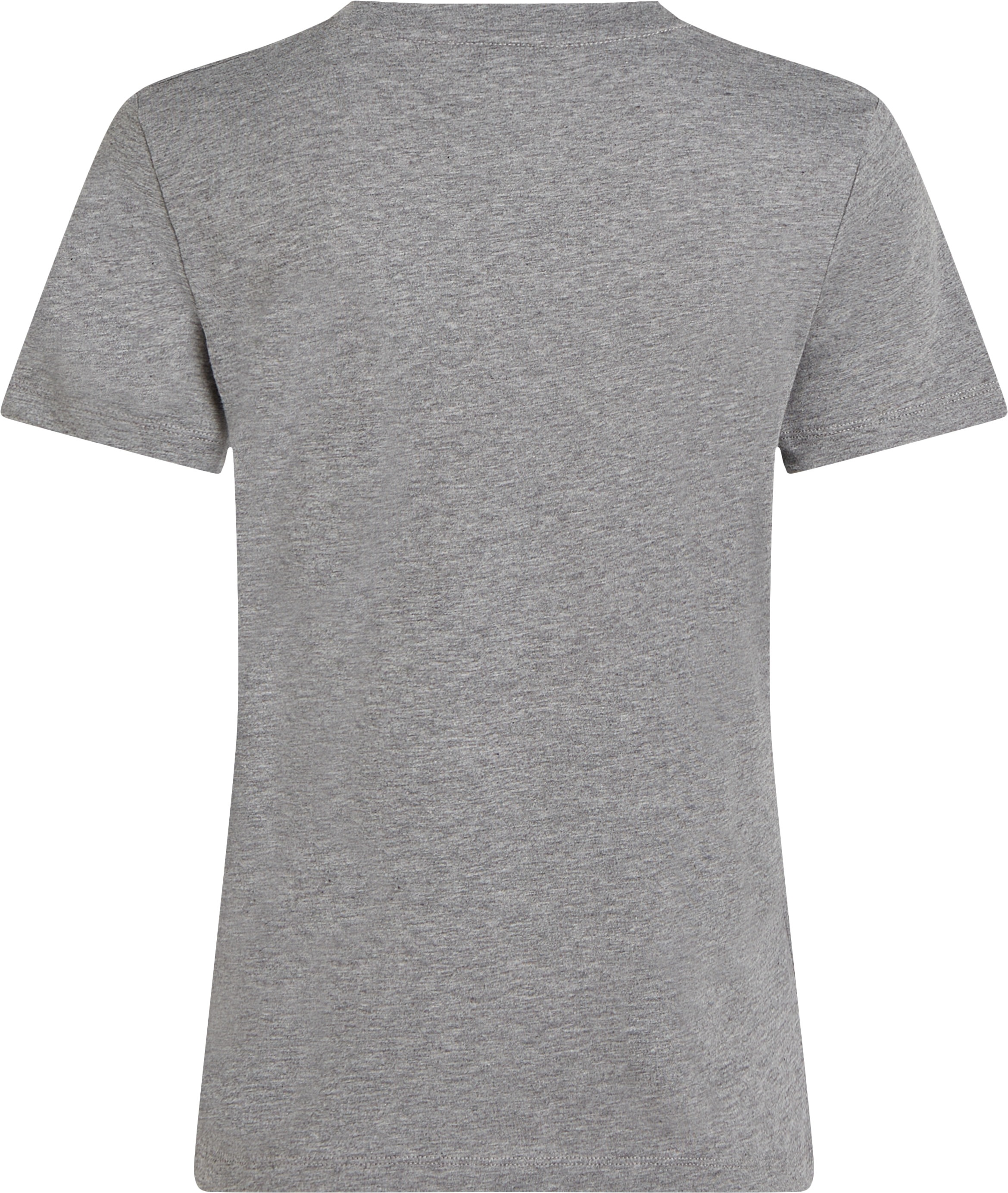 Tommy Hilfiger T-Shirt »REG CORP LOGO C-NK mit Logoschriftzug und Stickerei«, meliert, casual, regular fit, Baumwolle, Rundhals