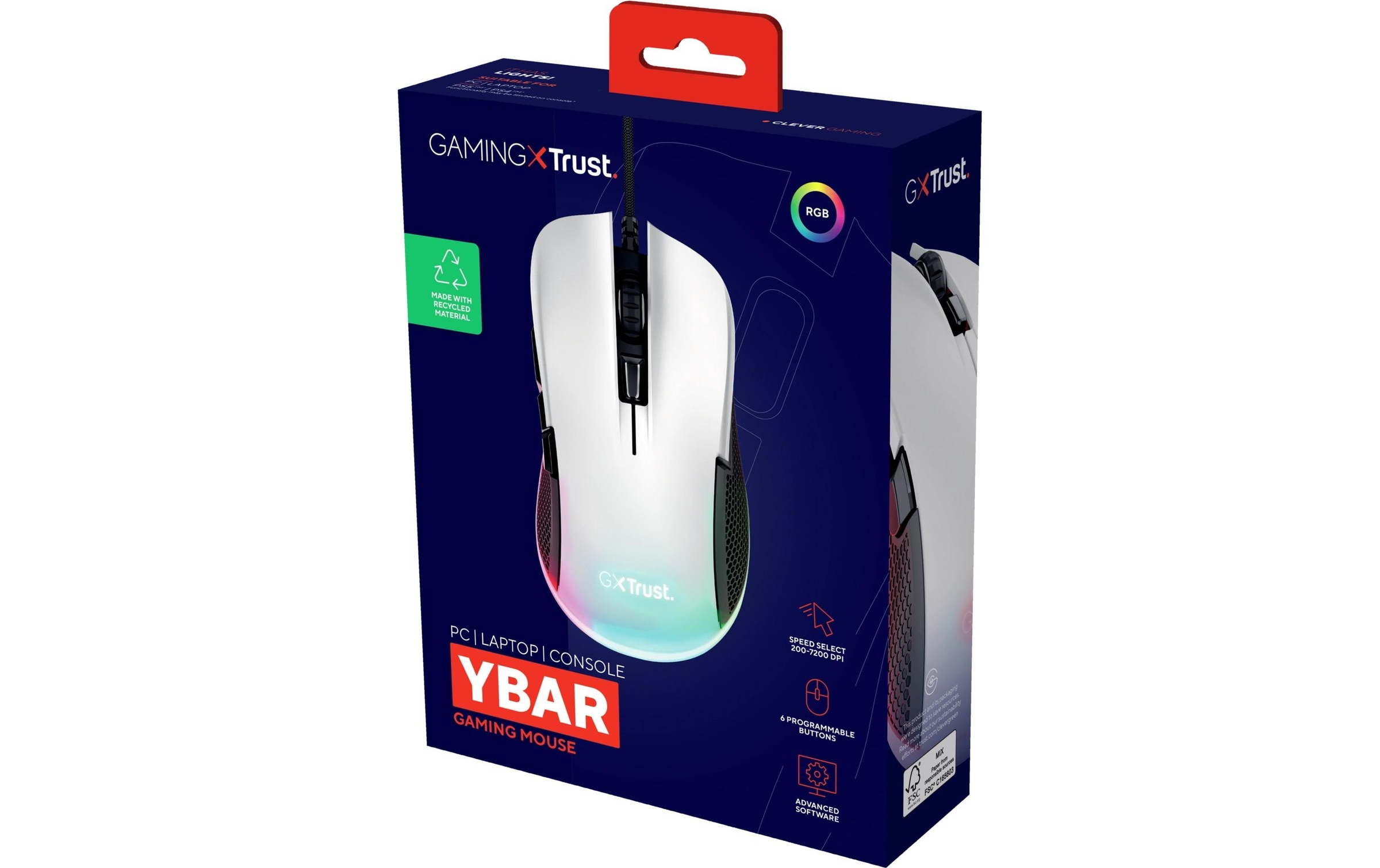 Trust Gaming-Maus »GXT922 Ybar Weiss«, 1000 MHz
