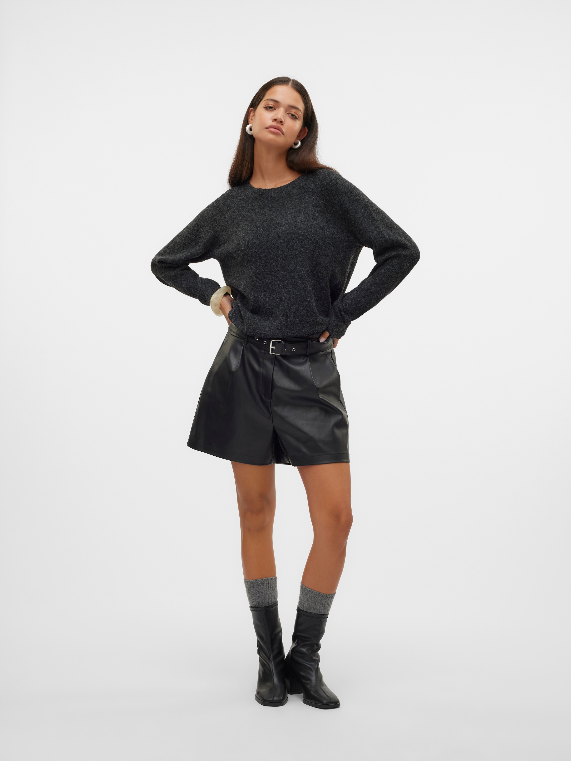 Vero Moda Rundhalspullover »VMDOFFYSHINE LS O-NECK BLOUSE REP NOOS«