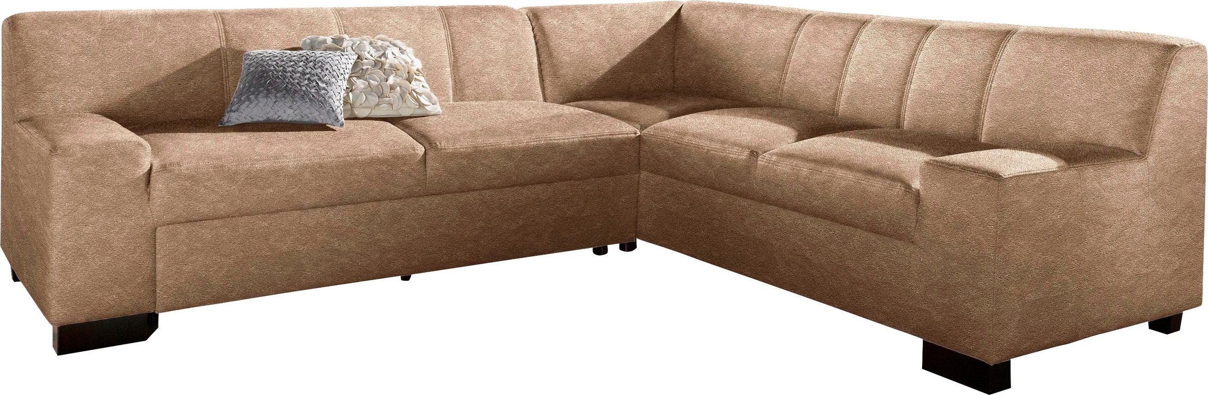 DOMO collection Ecksofa »Norma, moderne Armlehnen, zeitlos und elegant, L-Form«, wahlweise mit Bettfunktion