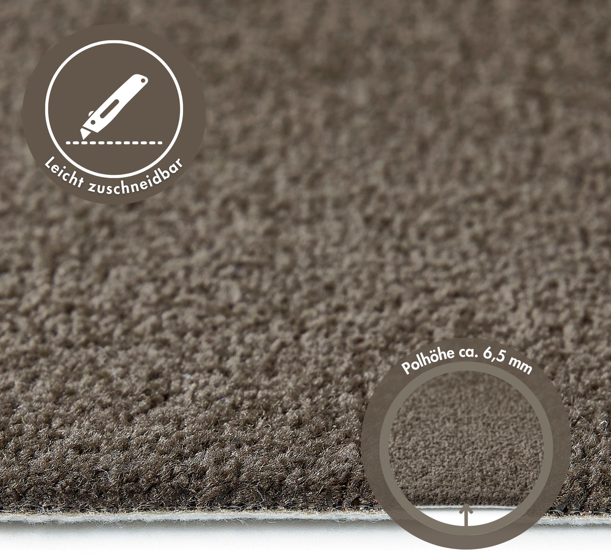 Andiamo Teppichboden »Ines, Kräuselvelours, Made in Netherlands«, rechteckig, 8,5 mm Höhe, Uni Farben, Breite 400 cm, strapazierfähig & pflegeleicht