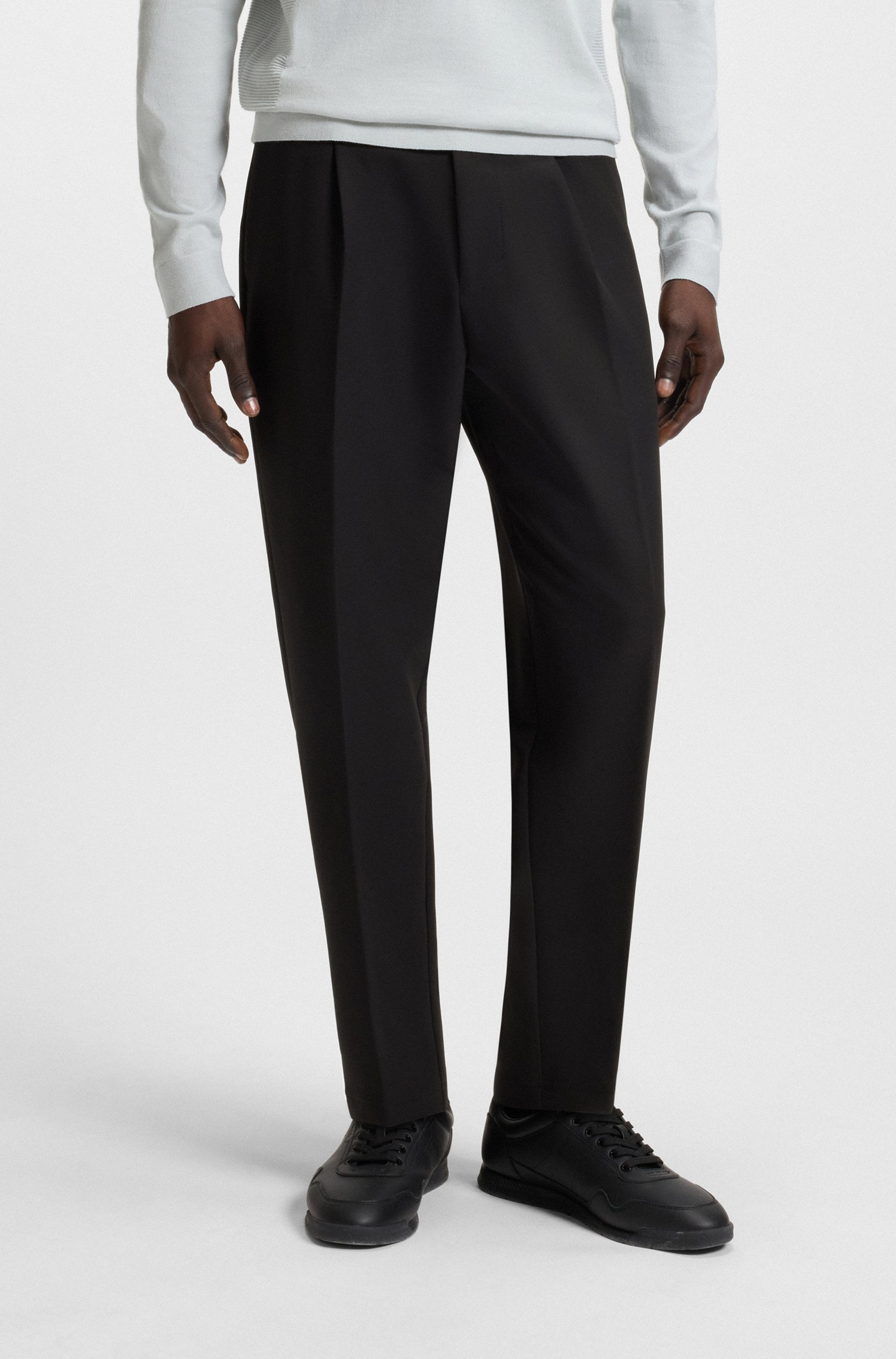 BOSS GREEN Webhose »T Convert-Pleat« mit Zugbund und Markenlabel Bundfaltenhose Anzughose Stretchhose