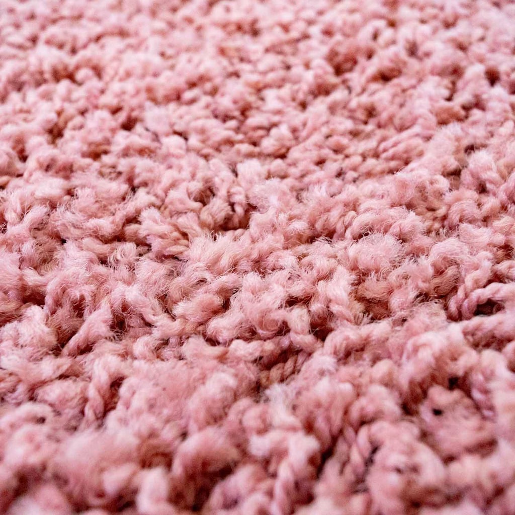 Carpet City Bettumrandung »Pastell Shaggy 300«, (3 tlg.), Shaggy Hochflor Bettvorleger, Uni-Farben, Weich, Läufer-Set