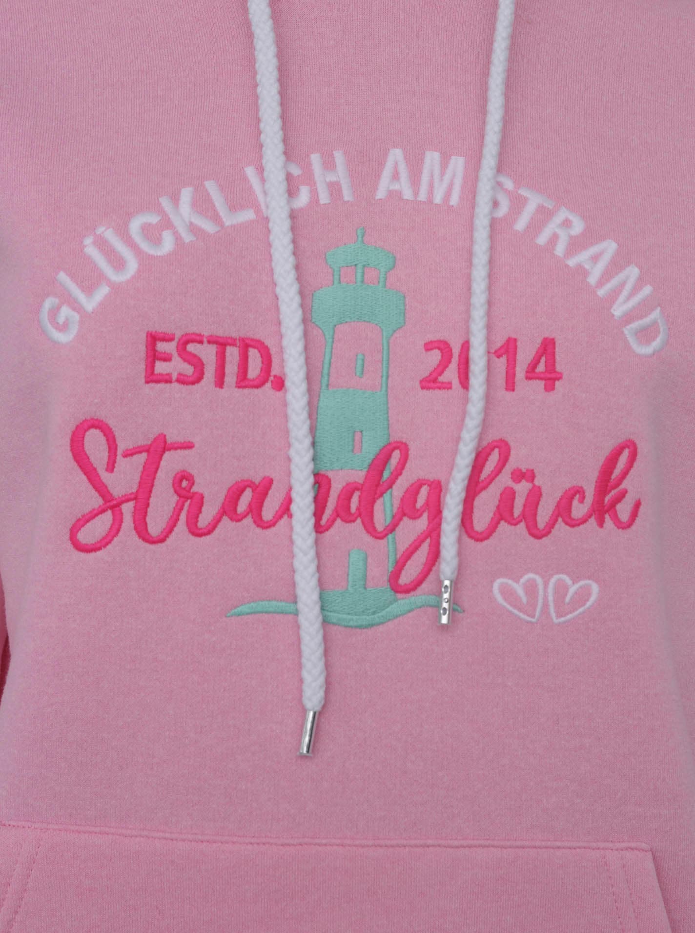 Zwillingsherz Hoodie »"Glücklich am Strand"«, mit maritimer Stickerei, Kängurutaschen