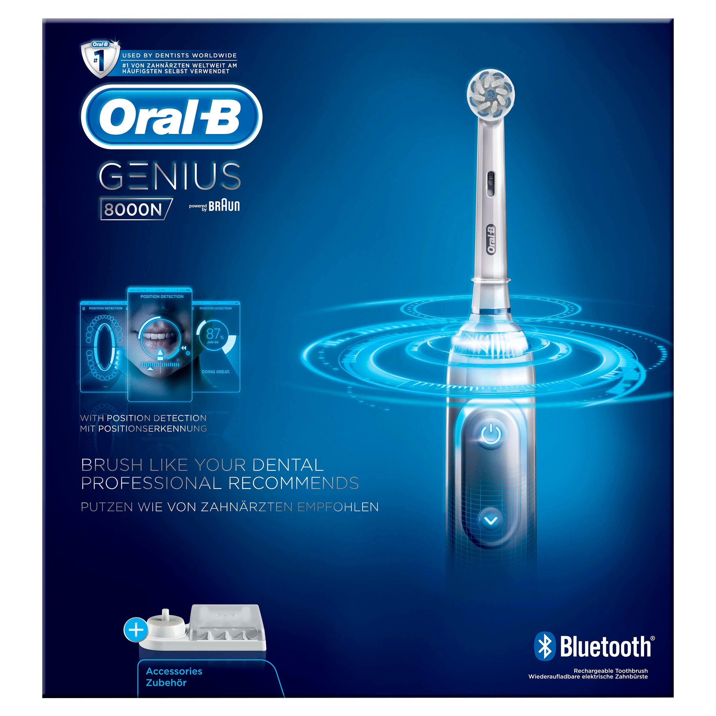 Oral B Elektrische Zahnbürste »Genius 8000N«, 1 St. Aufsteckbürsten ...