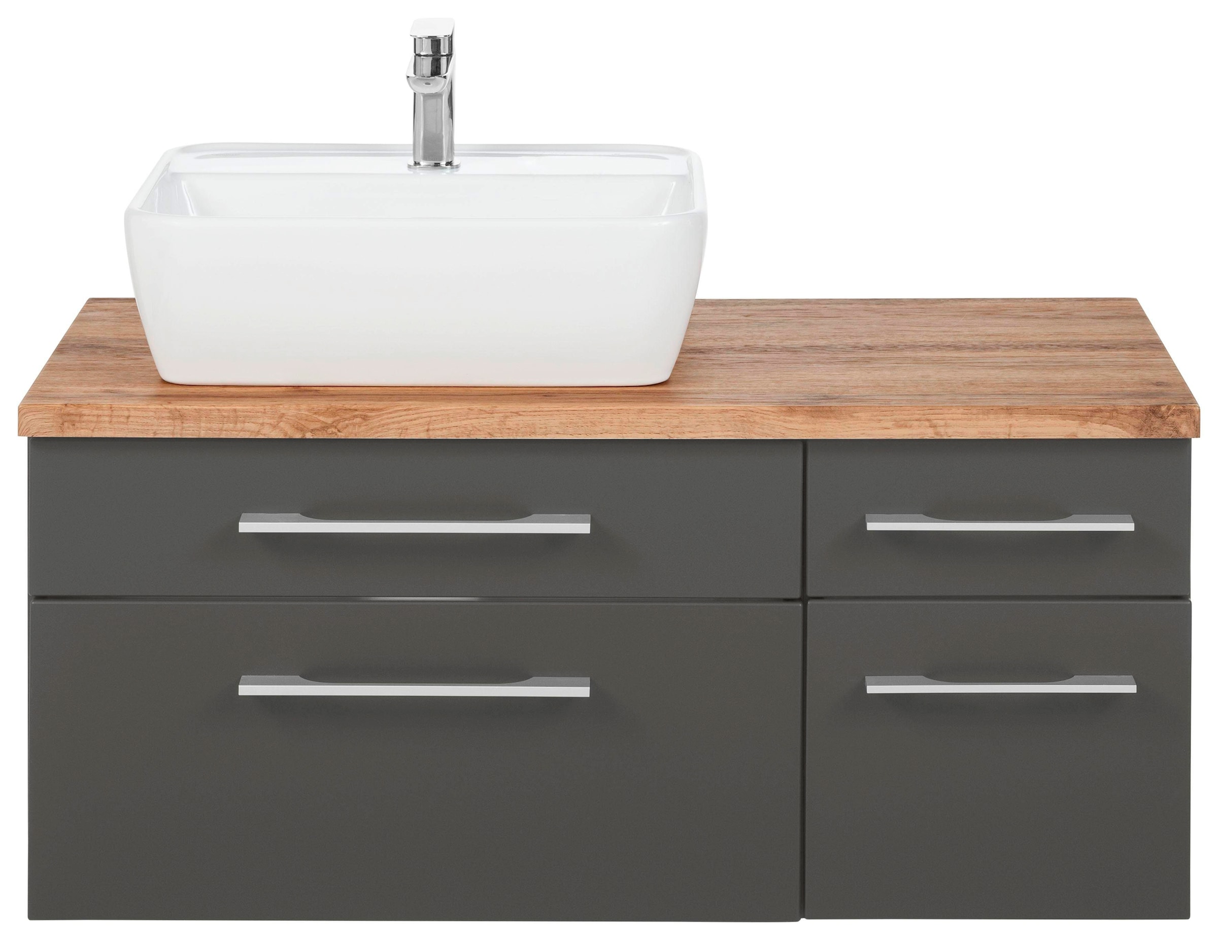 welltime Waschbeckenunterschrank »Davos«, Badmöbel, Waschtisch inkl. Waschbecken, Breite 90 cm