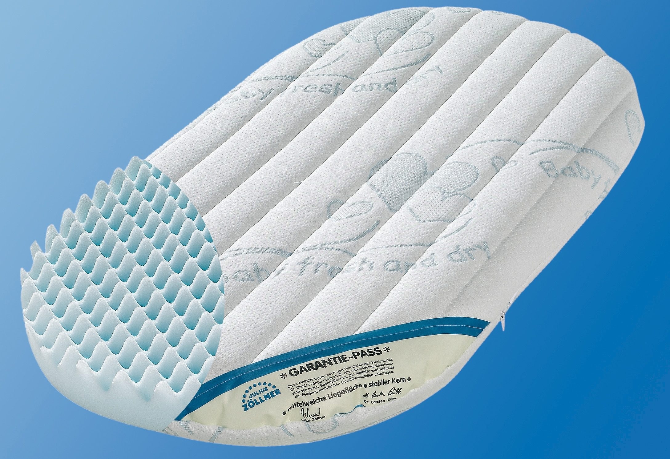 Julius Zöllner Babymatratze »Dr. Lübbe Air Plus«, 5 cm hoch, (1 St.), Matratze für die Wiege, Grösse: 40x90 cm