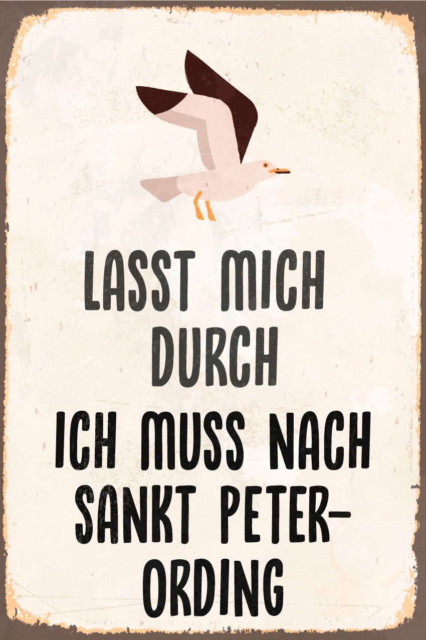 queence Metallbild »Sankt Peter-Ording II«, Schriftzüge-Schriftzug-Sprüche-Sprüche & Texte, (1 St.), Stahlschilder