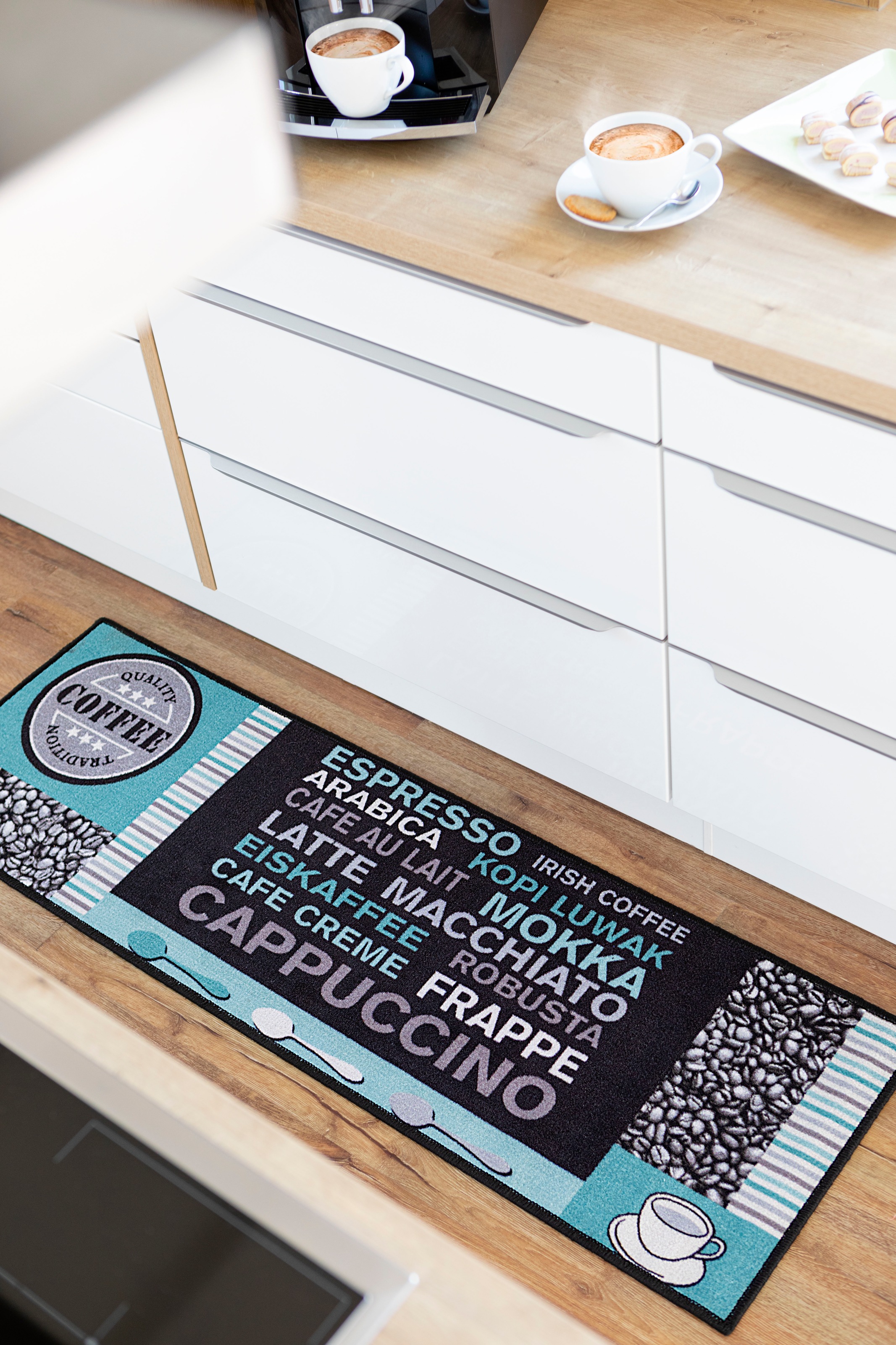 Andiamo Küchenläufer »Cafe Creme«, rechteckig, 4 mm Höhe, Motiv Kaffee, mit Schriftzug, Grösse 50x150 cm, Küche