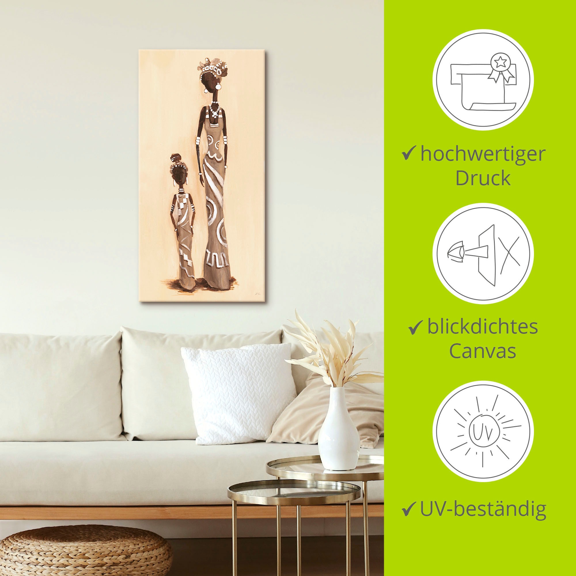 Artland Wandbild »Afrikanerin - mit Kind«, Frau, (1 St.), als Alubild, Outdoorbild, Leinwandbild in verschied. Grössen