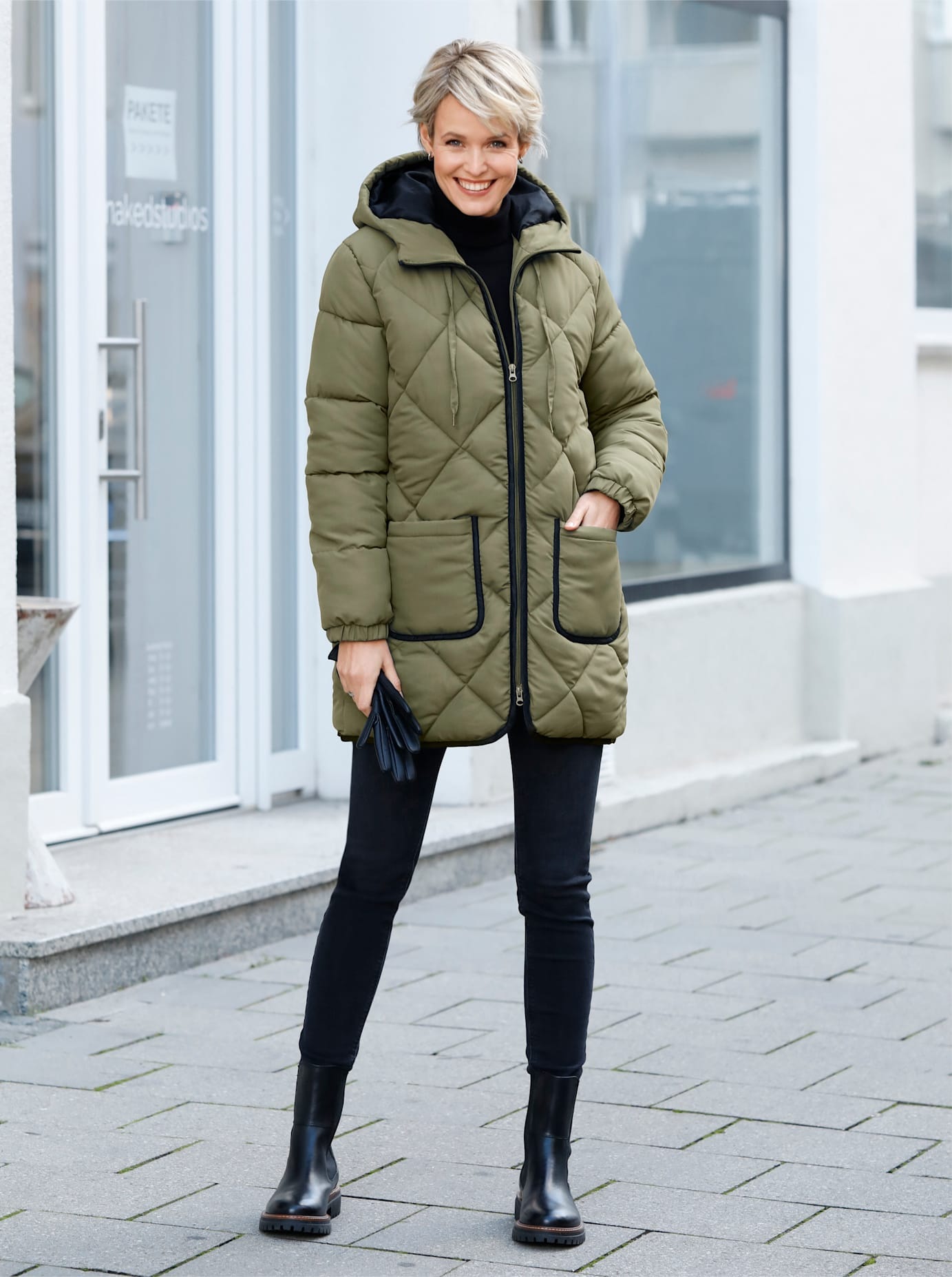 Classic Basics Steppjacke mit Kapuze