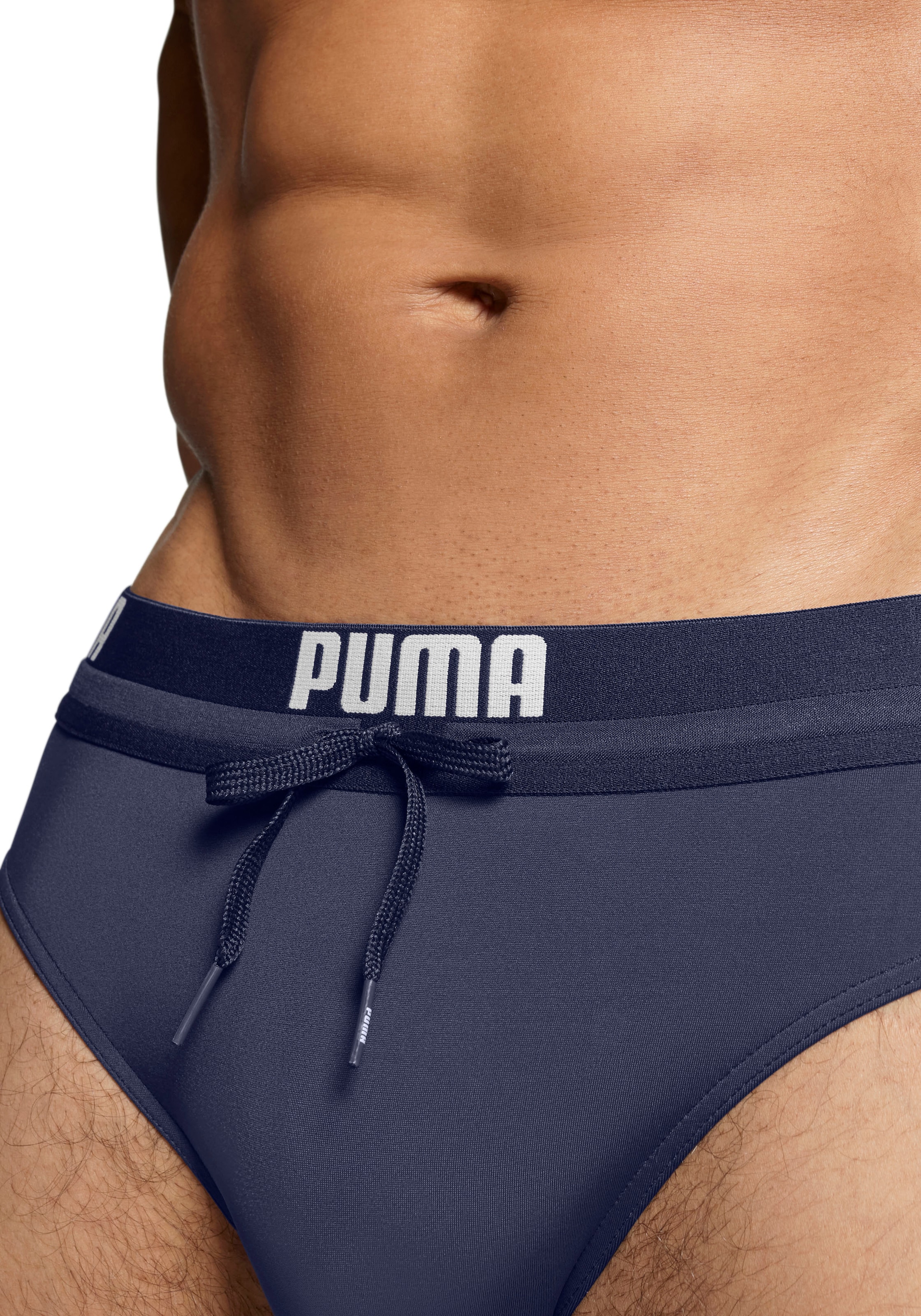 PUMA Badeslip »PUMA SWIM MEN LOGO SWIM BRIEF«, mit elastischem Logobund