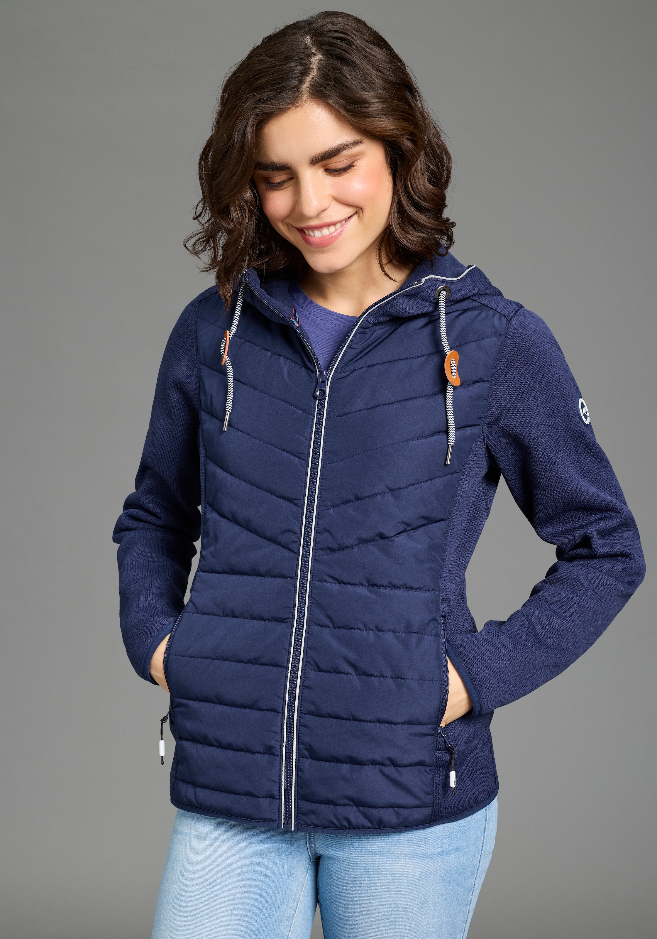 KangaROOS Hybridjacke mit Kapuze Übergangsjacke mit Kapuze Reissverschlusstaschen