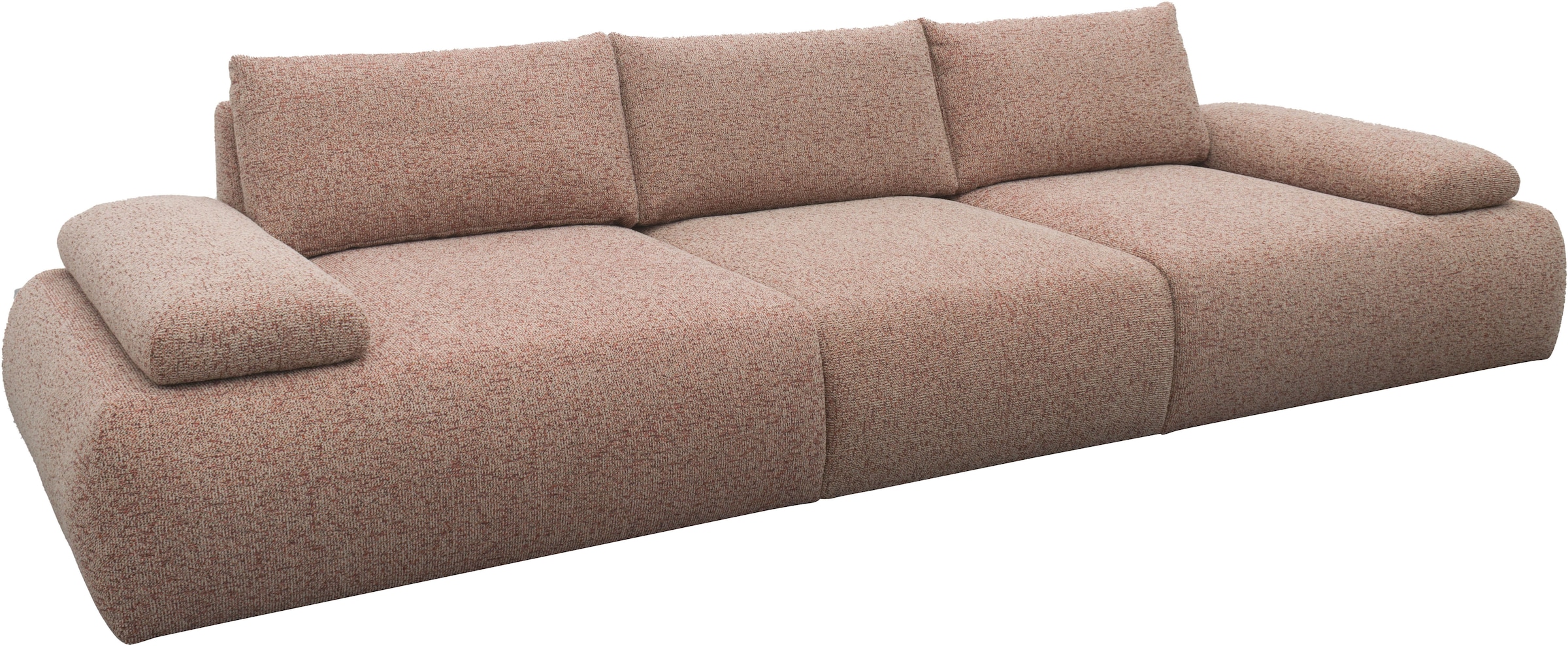 DOMO collection Big-Sofa »Évora Megasofa Breite 324 cm«, (3 St.), Federkern, inkl. Armlehnenverstellung, Struktur grob, rust