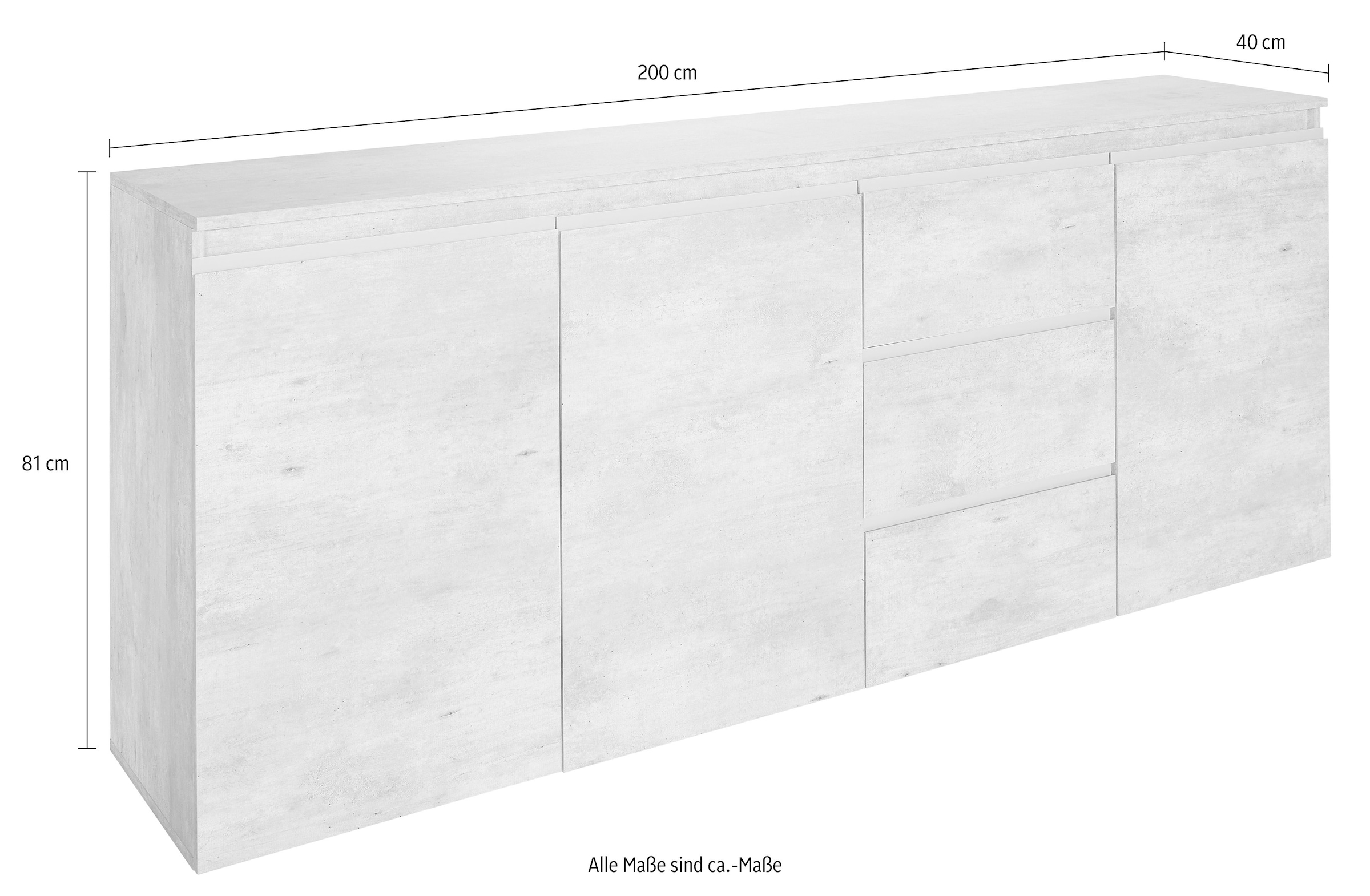 INOSIGN Sideboard »Magic«, Breite 200 cm, ohne Beleuchtung