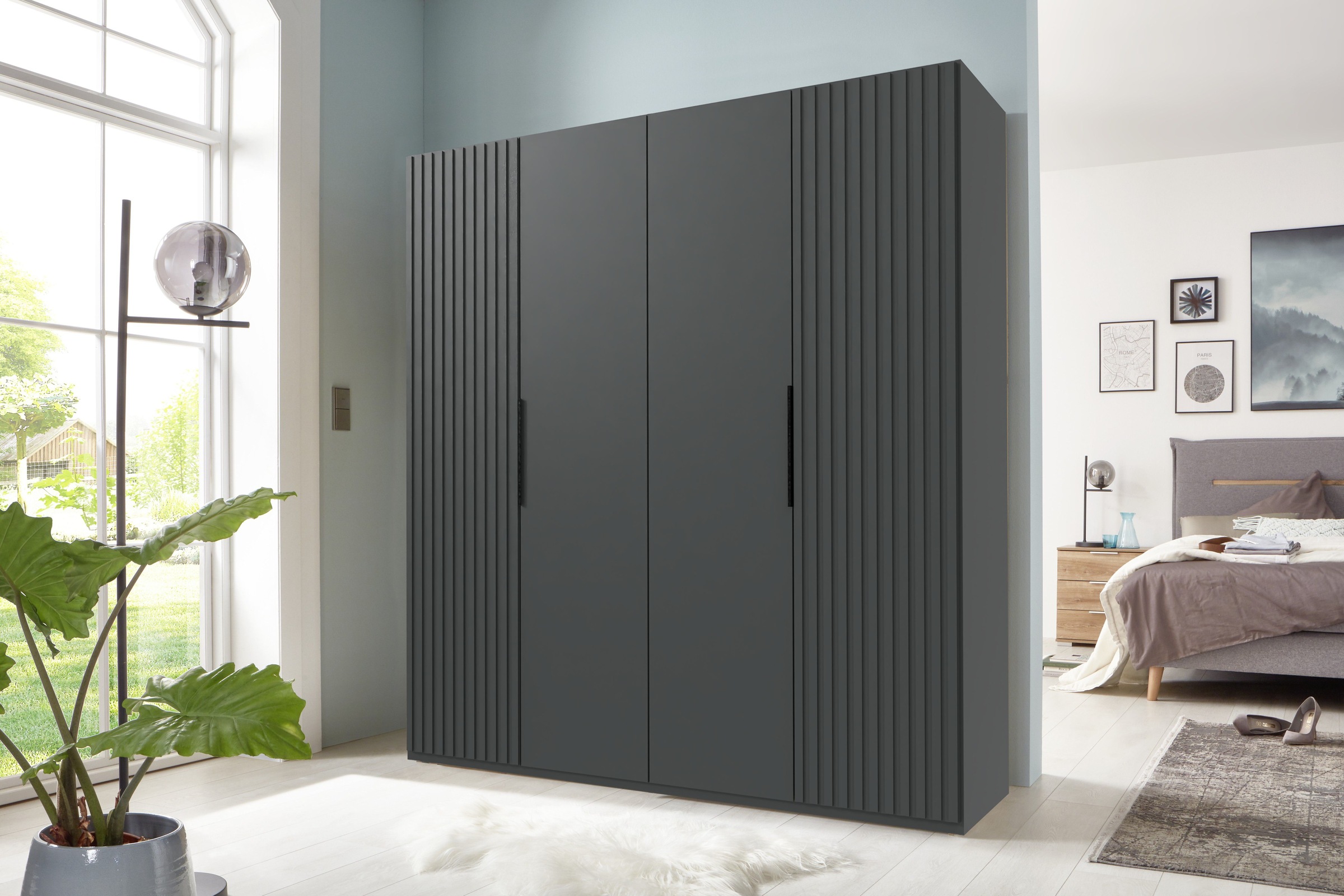 Wimex Drehtürenschrank »Andorra by fresh to go«, Mit 3D-Leisten für Akustikpaneel-Optik