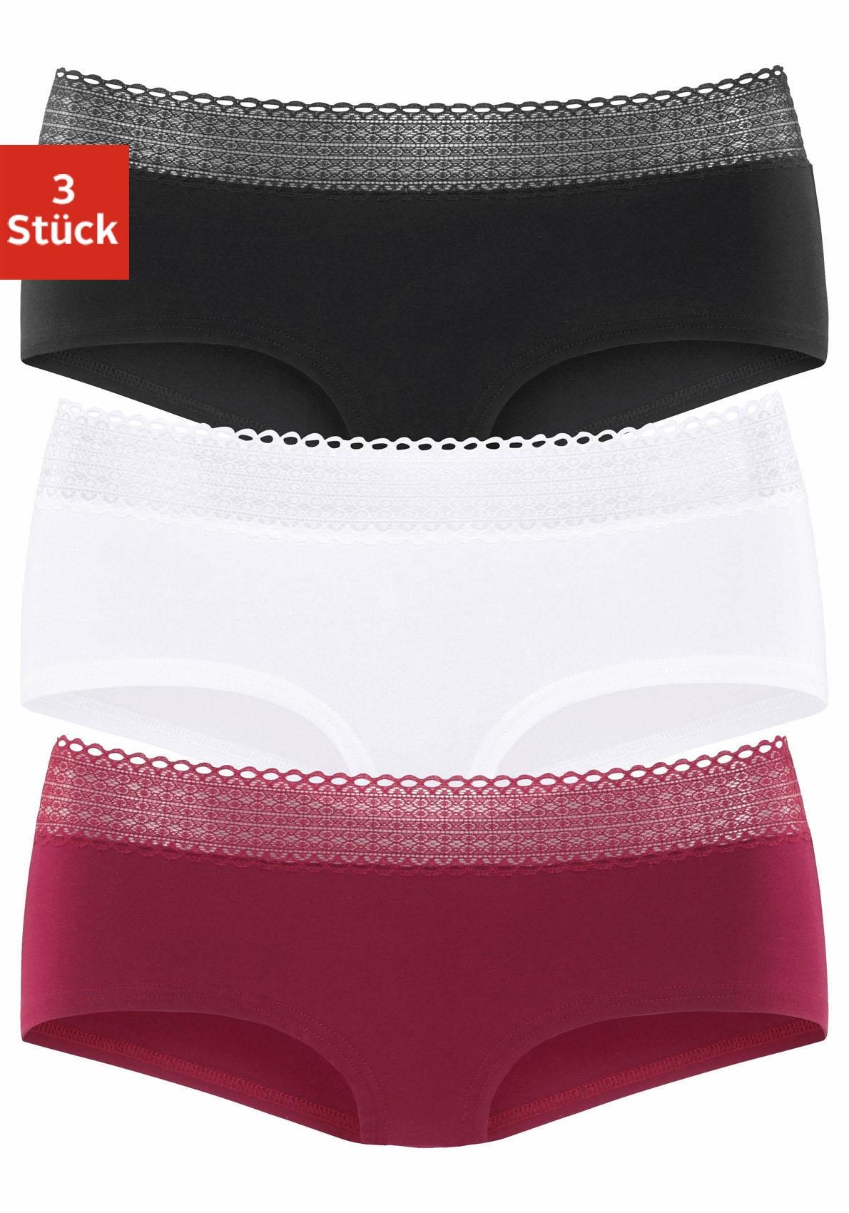 Schweiz aus kaufen Panty, online bei Jelmoli-Versand St.), mit (Packung, elastischer Spitze 3 Baumwoll-Qualität grafischer s.Oliver