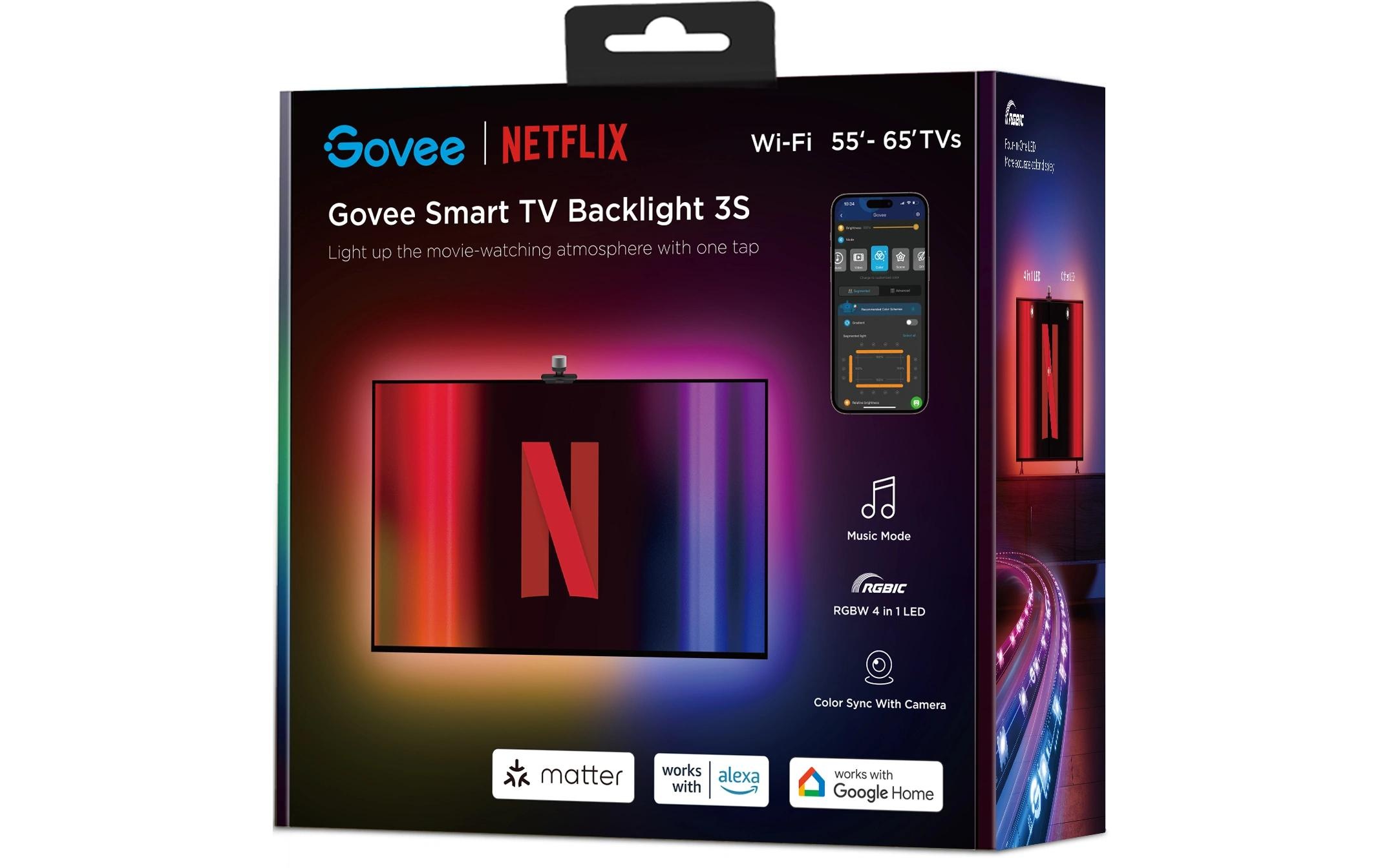 Govee LED Lichtleiste »Govee 3S Netflix Version, RGBICW, 55-65«