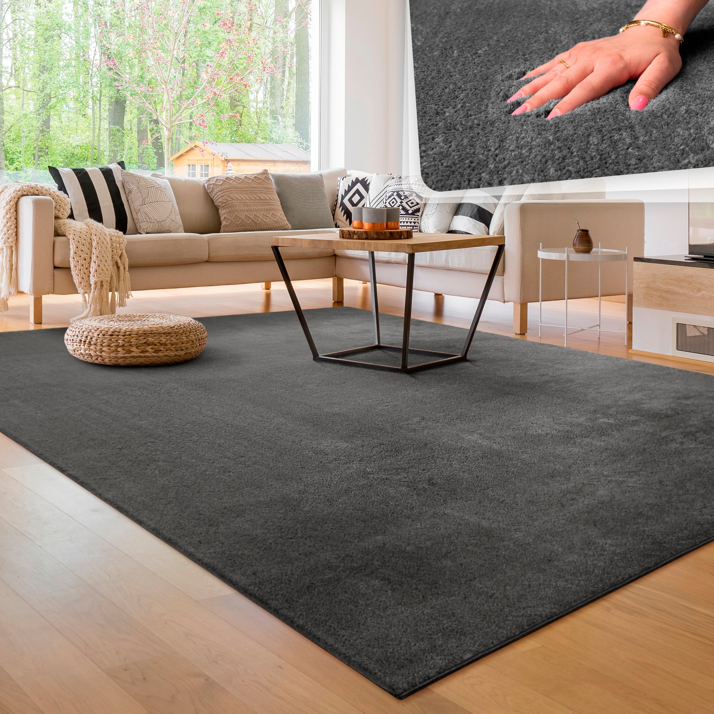 Paco Home Teppich waschbar rechteckig, besonders Läufer »Cadiz | erhältlich, auch Jelmoli-Versand weich, Uni-Farben, als online shoppen 630«