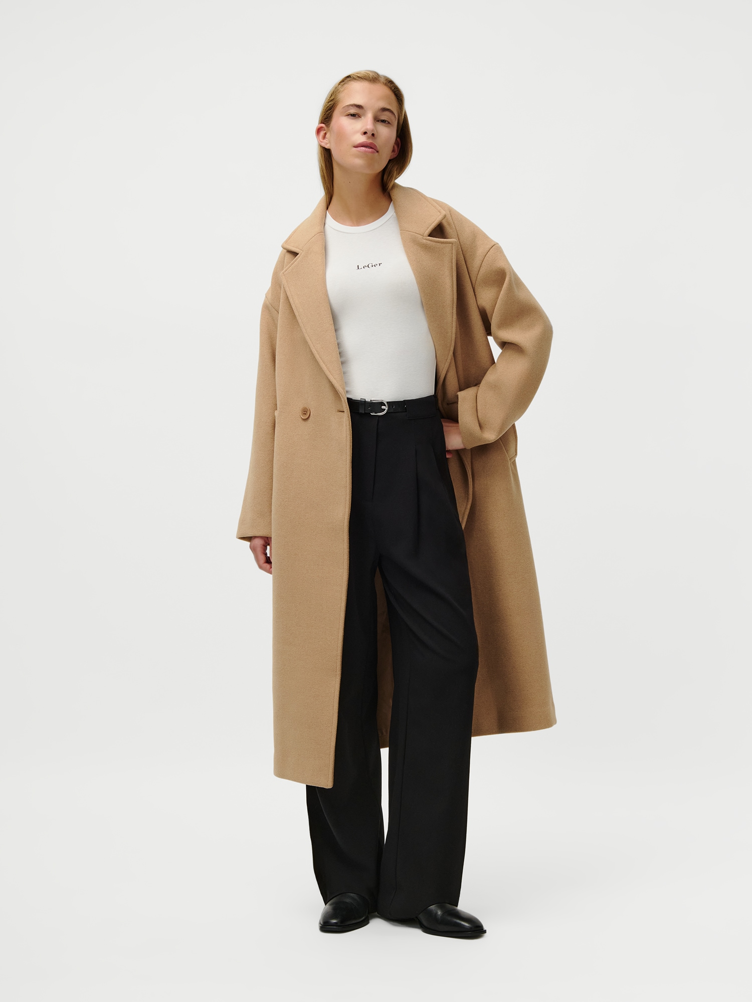 LeGer Langmantel »Betty, LeGer by Lena Gercke«, Regular fit mit V-Ausschnitt