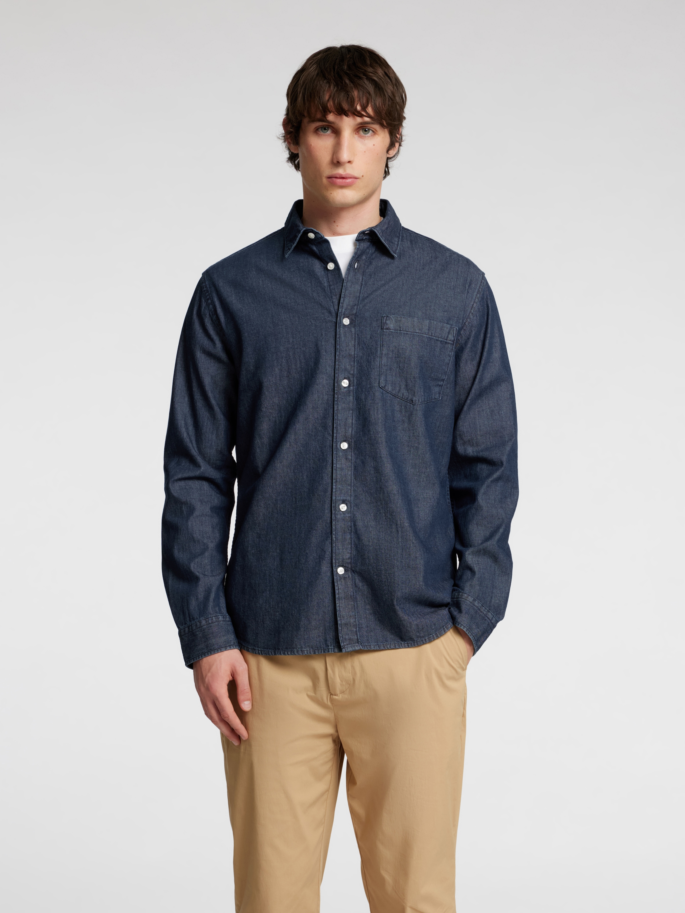SELECTED HOMME Langarmhemd »SLHREGCARLO DENIM LS SHIRT NOOS«