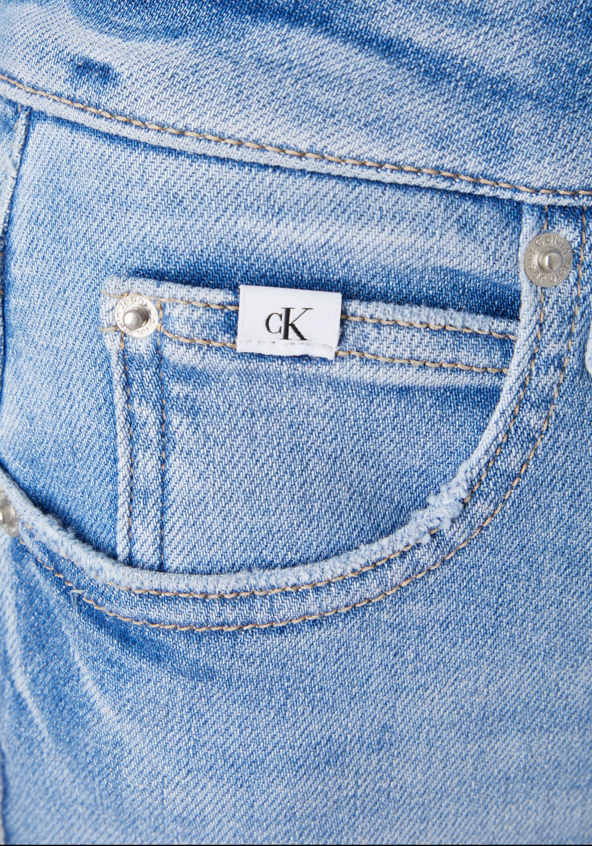 Calvin Klein Jeans Skinny-fit-Jeans, mit bestellen ausgefranstem Bein | online Jelmoli-Versand Abschluss offenem, am
