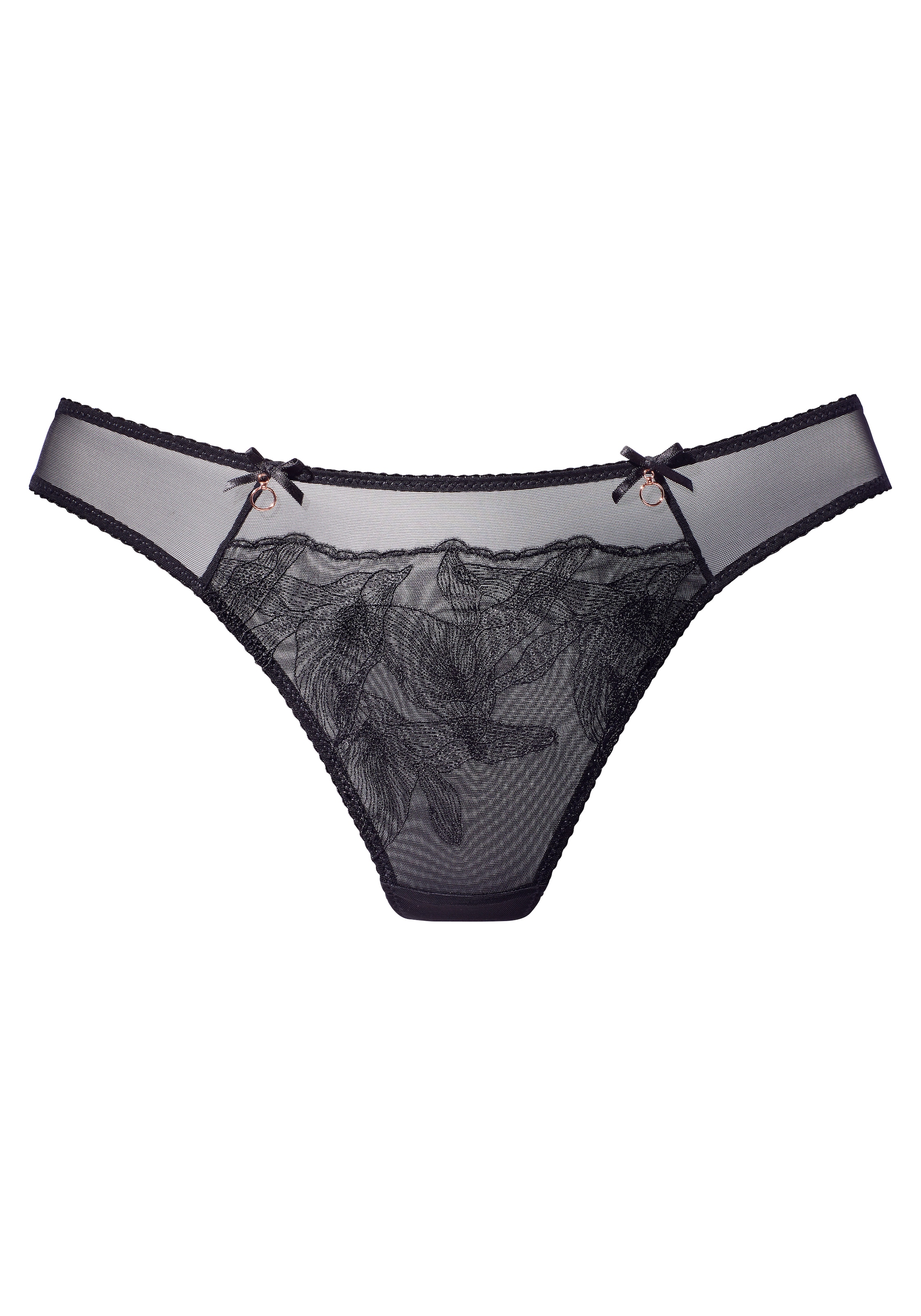 LASCANA String, aus Mesh mit hauchzarter Stickerei, transparente Unterwäsche