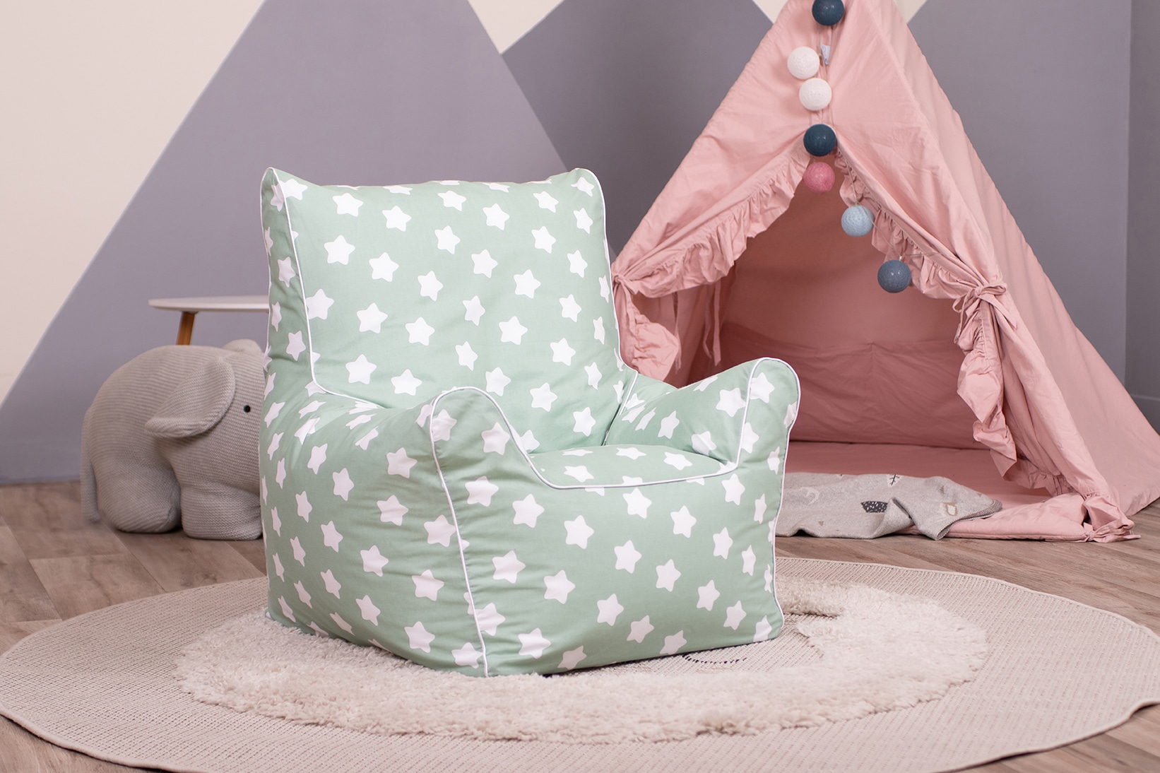 Knorrtoys® Shop Europe Made Sitzsack Green in Stars«, White für im Kinder; ❤ »Junior, Jelmoli-Online entdecken