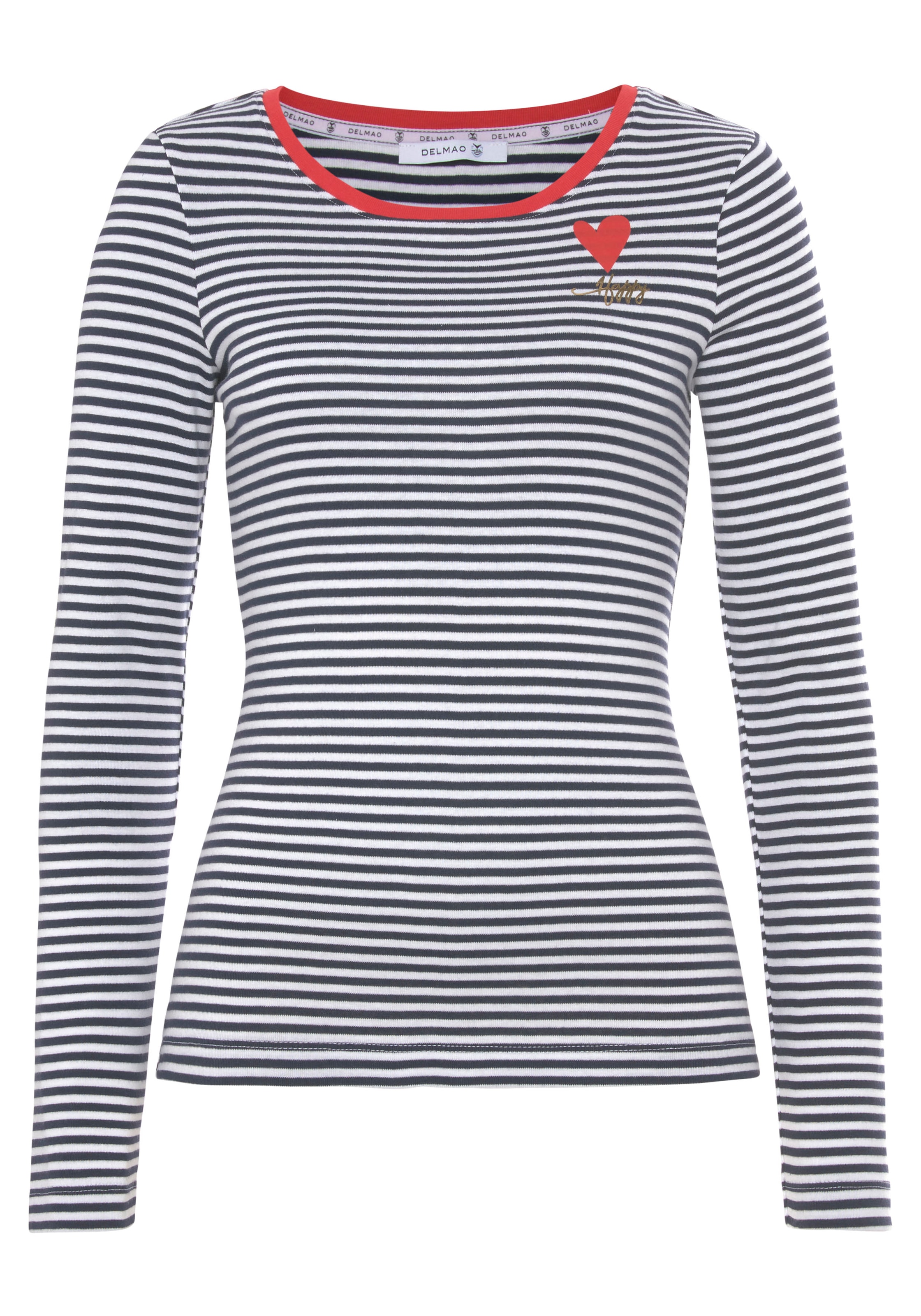 und kleinem bei Ringeln shoppen feinen Langarmshirt, mit Schweiz MARKE! online DELMAO Print Jelmoli-Versand -NEUE