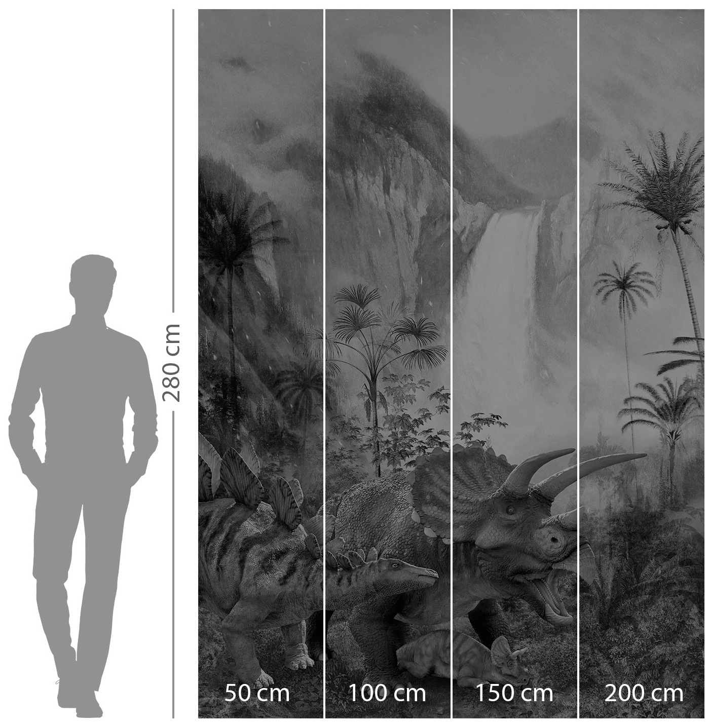 Komar Vliestapete »Digitaldruck Vlies - Jurassic Waterfall - Grösse 200 x 280 cm«, bedruckt, Kinderzimmer