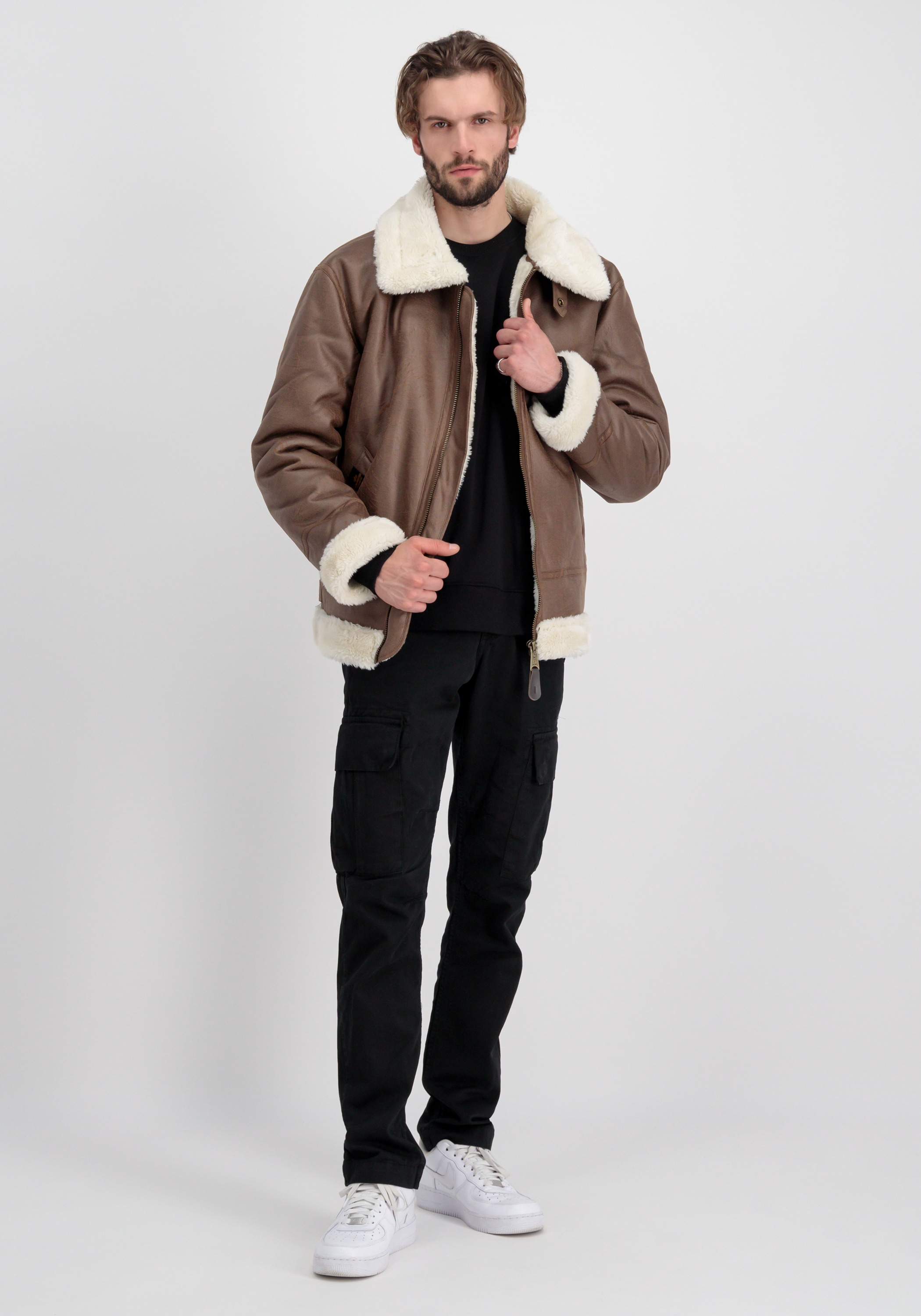 Alpha Industries Lederjacke »Alpha Industries Men - Bomber Jackets B3 FL«