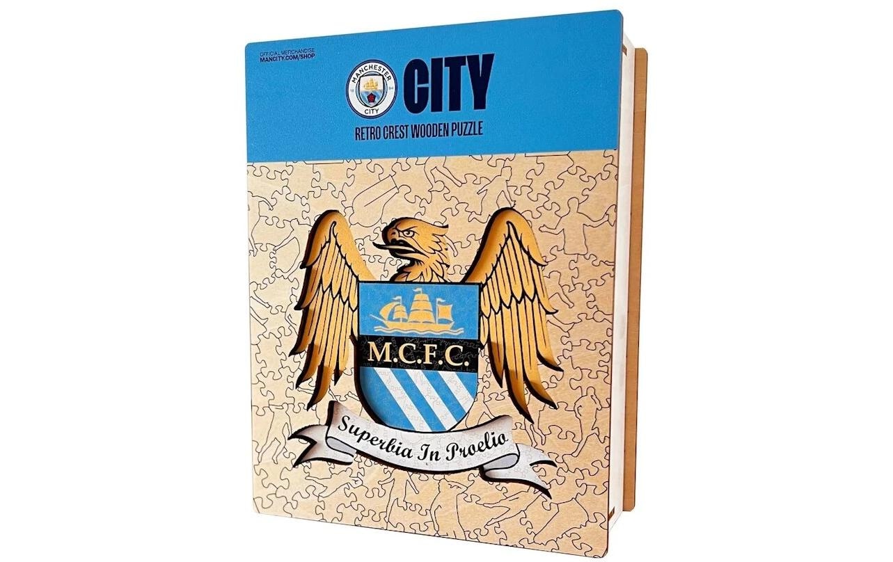 Puzzle »Iconic Man City FC – Retro Logo«, Holzart: Birke (Herkunftsland: China)