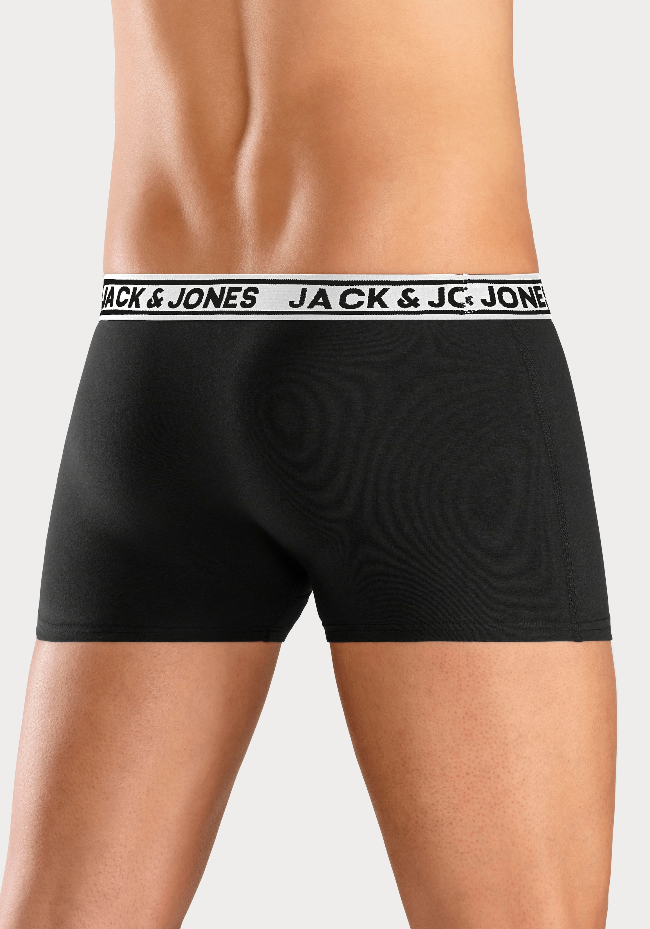 Jack & Jones Trunk »JACCRISP im 6er Pack mit Logobund und Stretchkomfort«, (Packung, 6 St.), unifarben mit Farbeinsatz, modisch, eng anliegend, Baumwollmischung