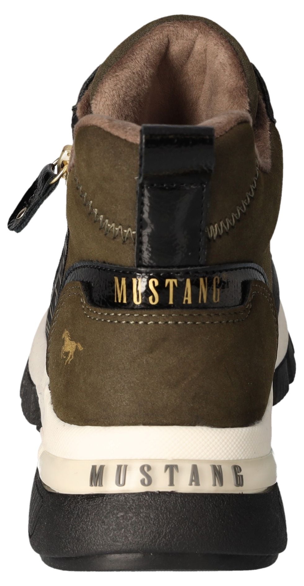 Mustang Shoes Schnürboots, High Top Sneaker, Stiefelette mit zusätzlichem Reissverschluss