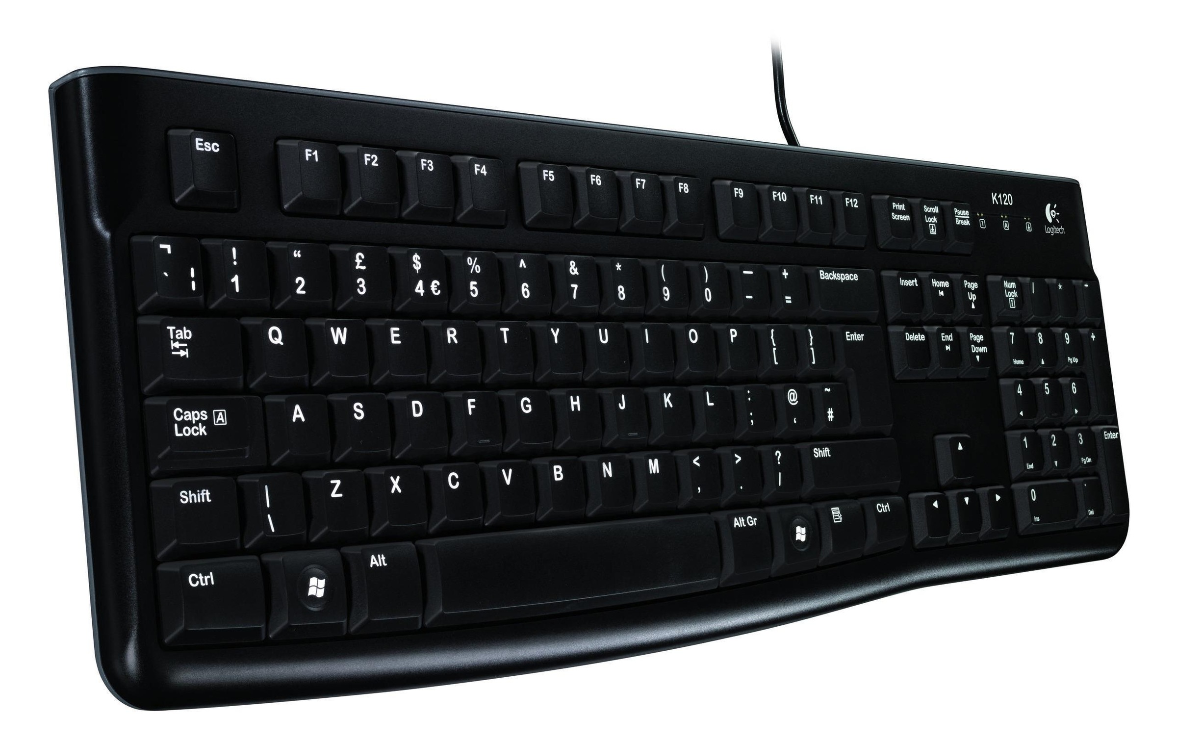 Logitech PC-Tastatur »K120 Business UK-Layout«, (Ziffernblock)