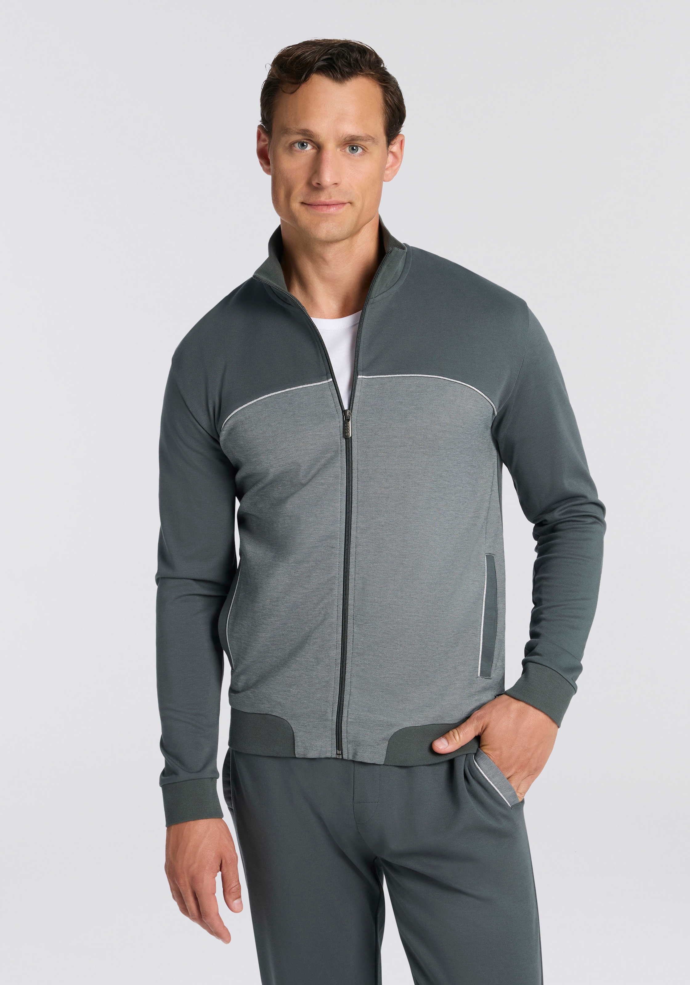 BOSS Sweatjacke »Tracksuit Jacket« Neuheit, Stehkragen