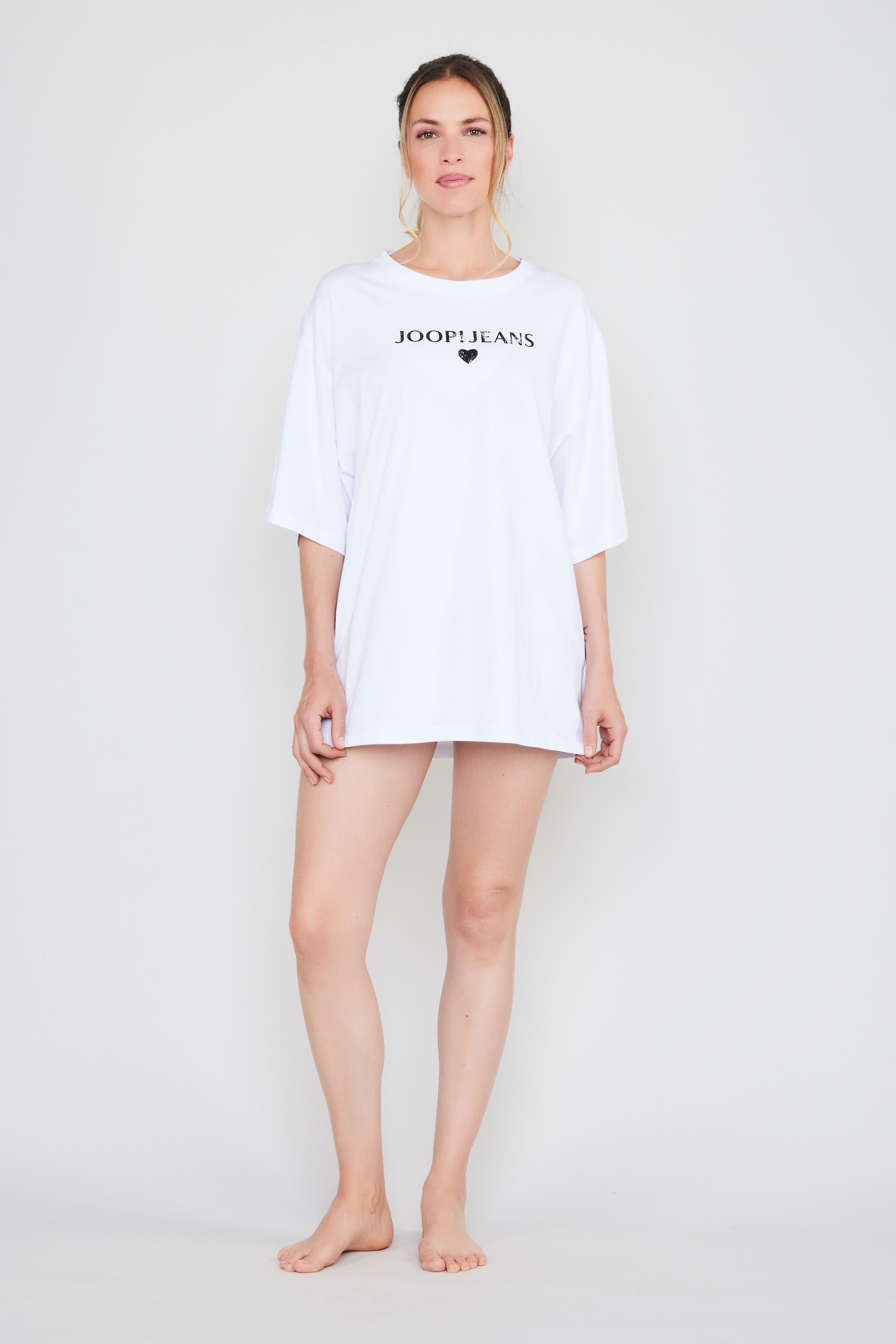JOOP! Jeans T-Shirt »After Dark (JOOP! Jeans)«, Logo-Schriftzug vorn, Kurzarm, Rundhalsausschnitt