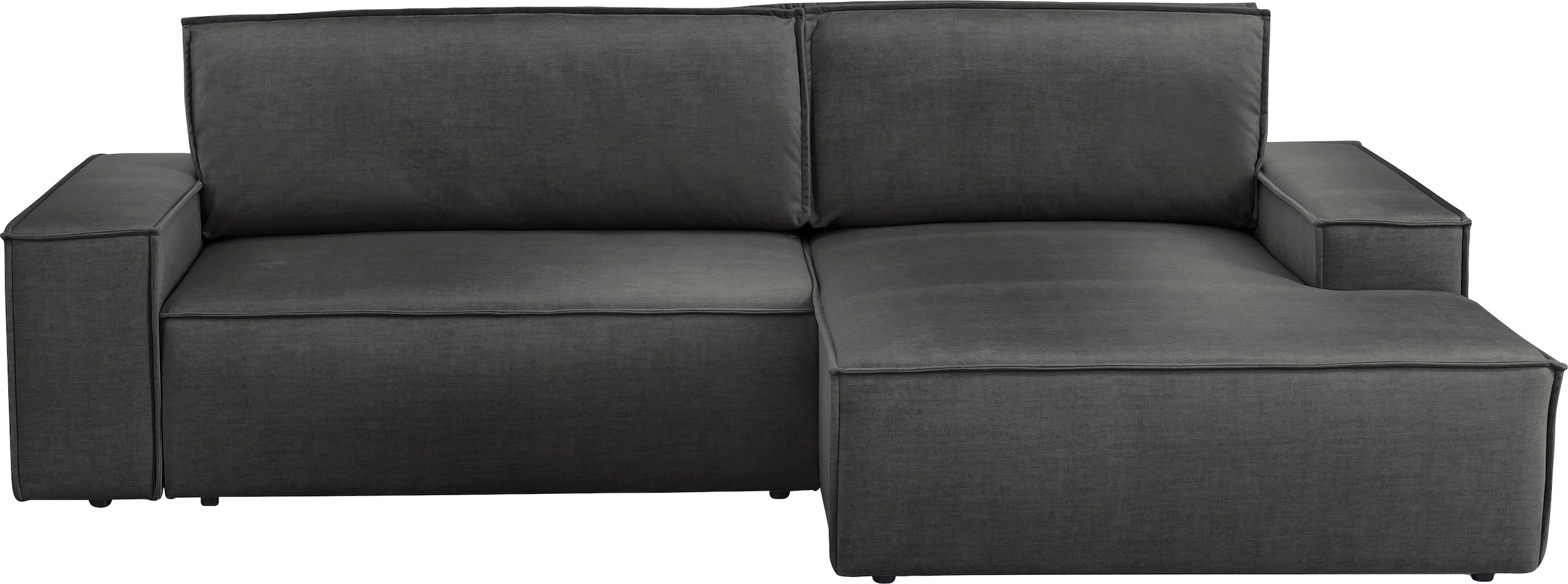 Home affaire Ecksofa SHERWOOD Schlafsofa 267 cm, L-Form, Schlaffunktion mit Bettkasten (210x136 cm), Cord, Vintage, Samtvelours