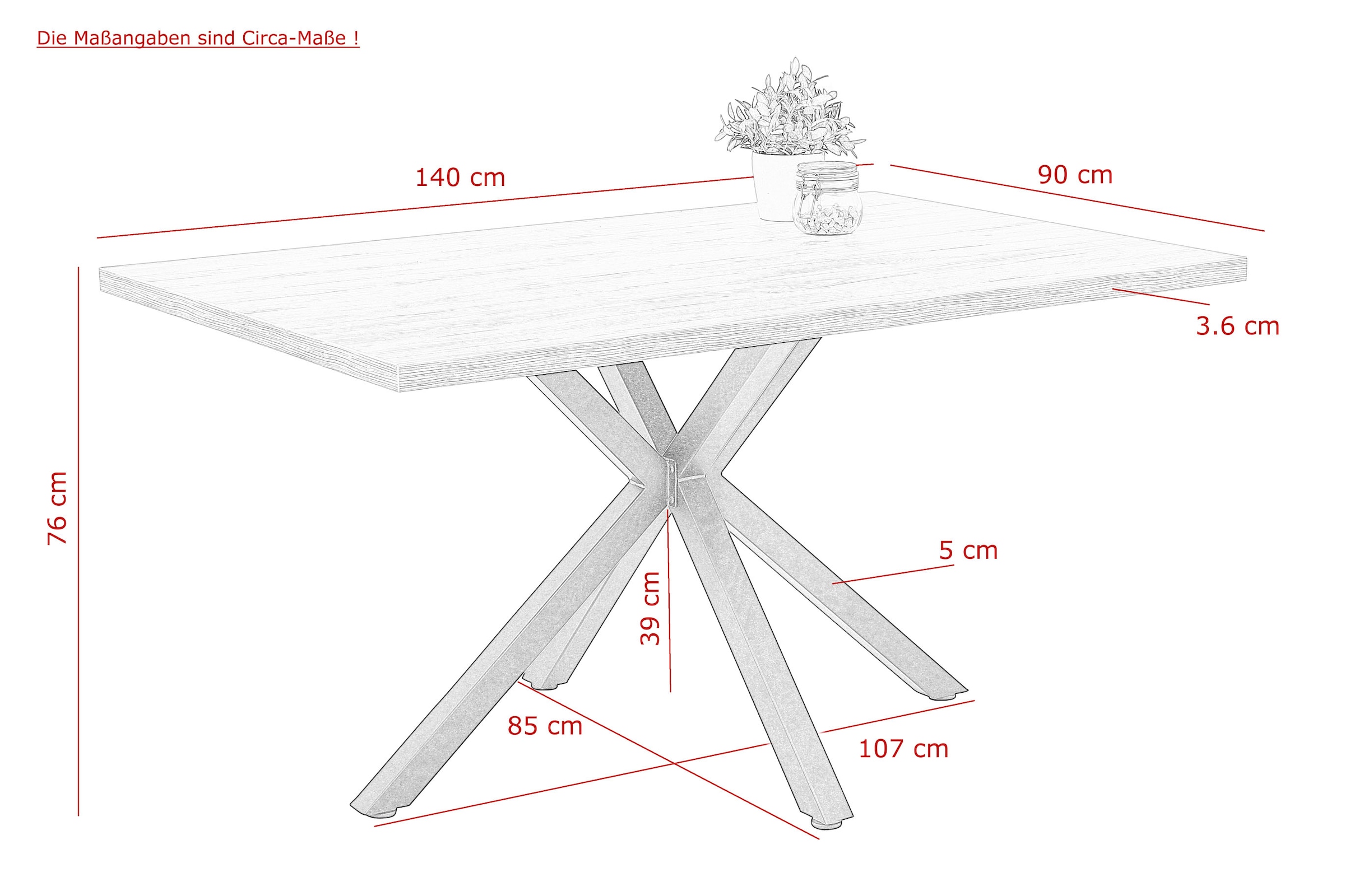 HELA Essgruppe »CLEO«, (Set, 5 tlg., 1 Tisch / 4 Stühle), mit Armlehnen