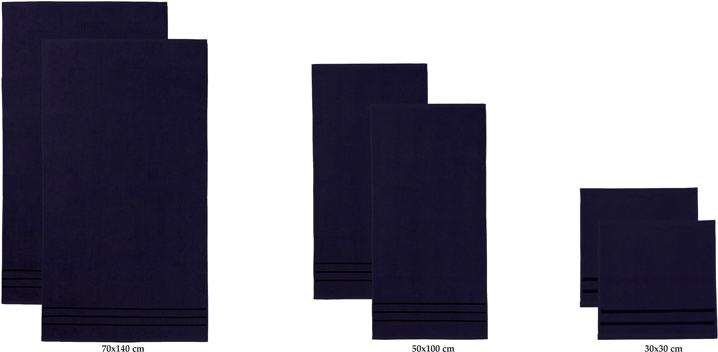 Bruno Banani Handtuch Set »Clement, Duschtücher, Handtücher, Seiftücher«, Set, 6 tlg., Frottier, mit dezent glänzender Streifenbordüre, einfarbig, aus 100% Baumwolle