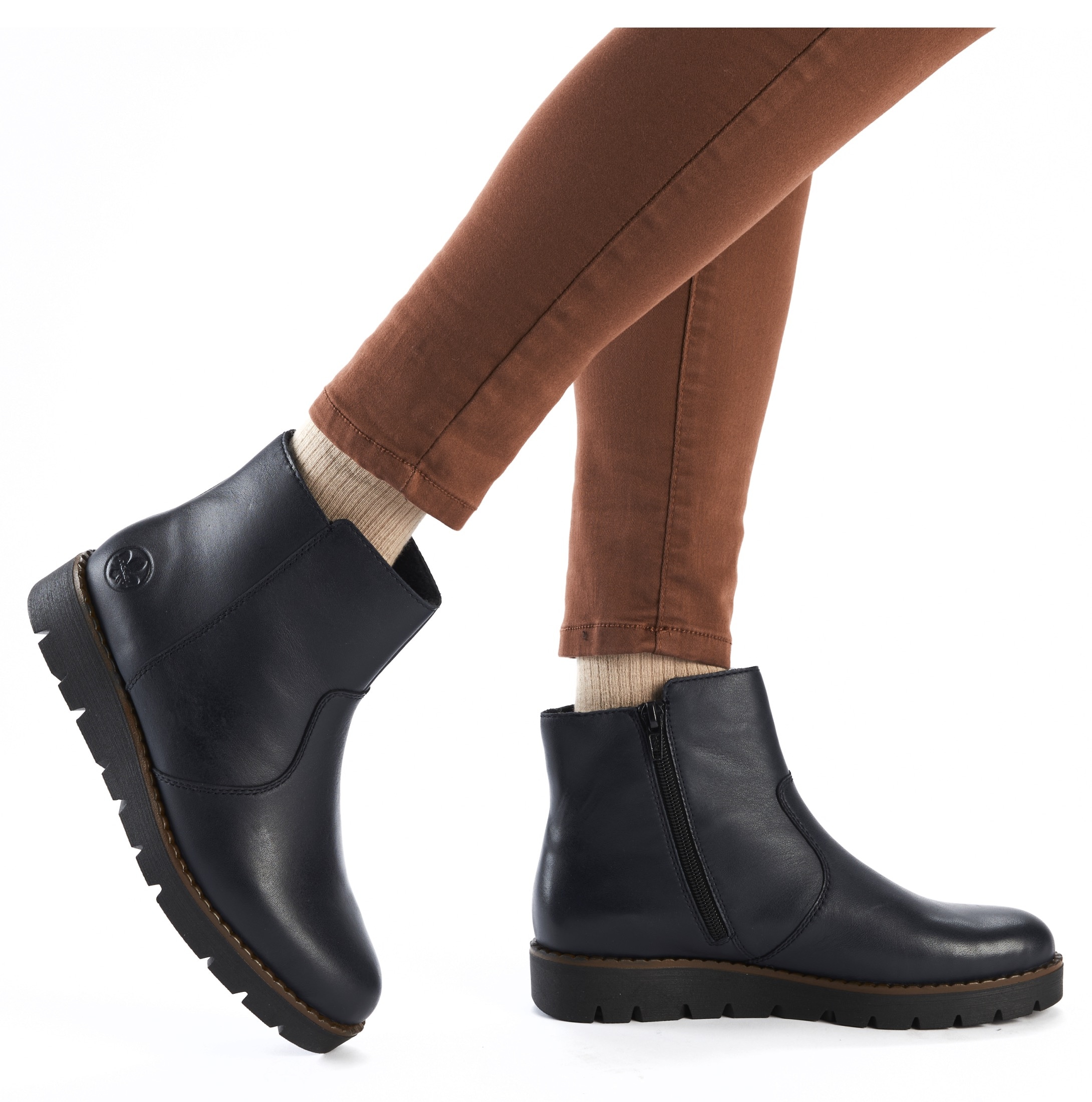 Rieker Schlupfboots, Stiefelette, Casual-Boots, Basic-Boots mit Innenreissverschluss