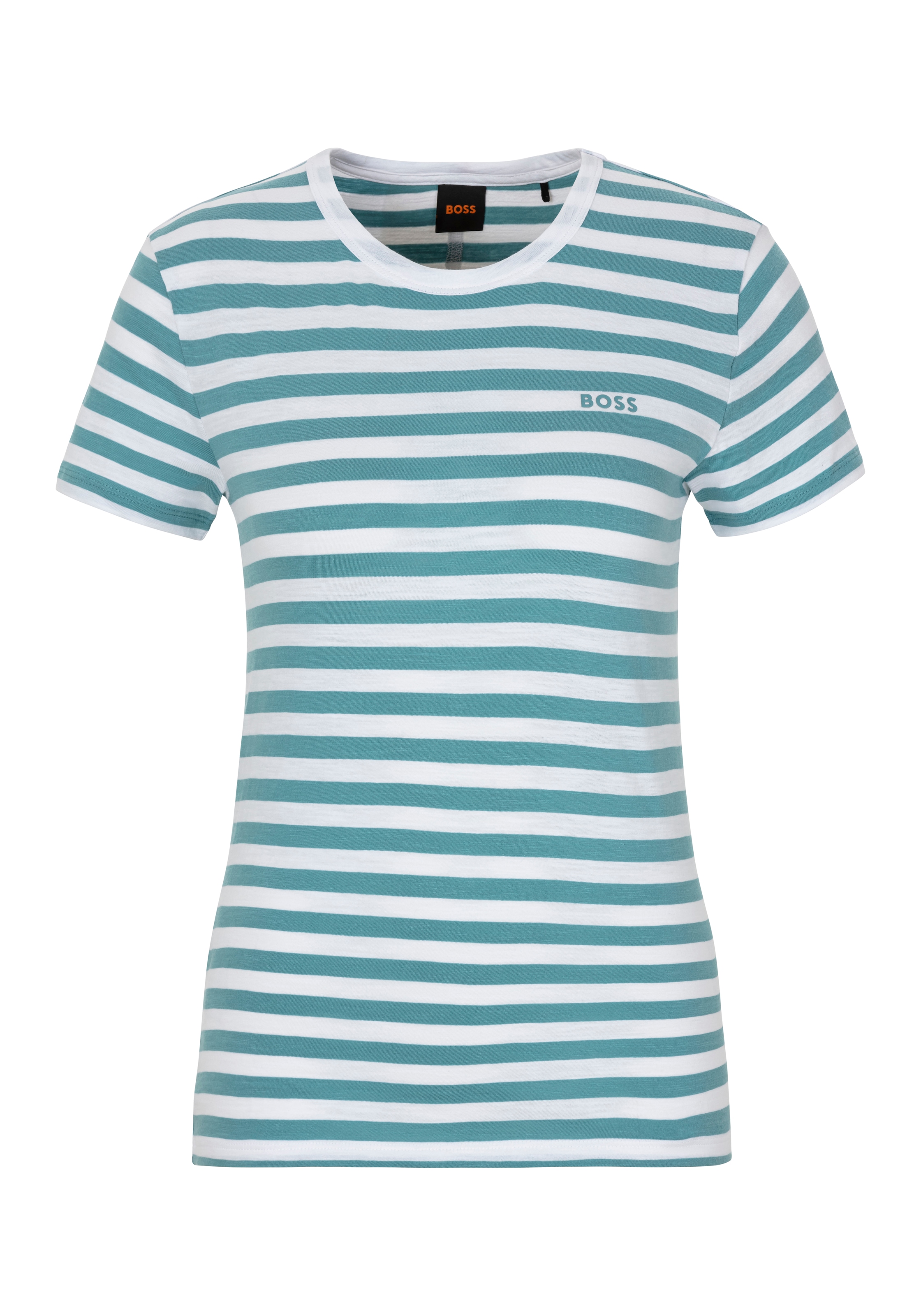 BOSS ORANGE T-Shirt »Esla Striped Premium Damenmode«, Premium Damenmode, im gestreiften Design