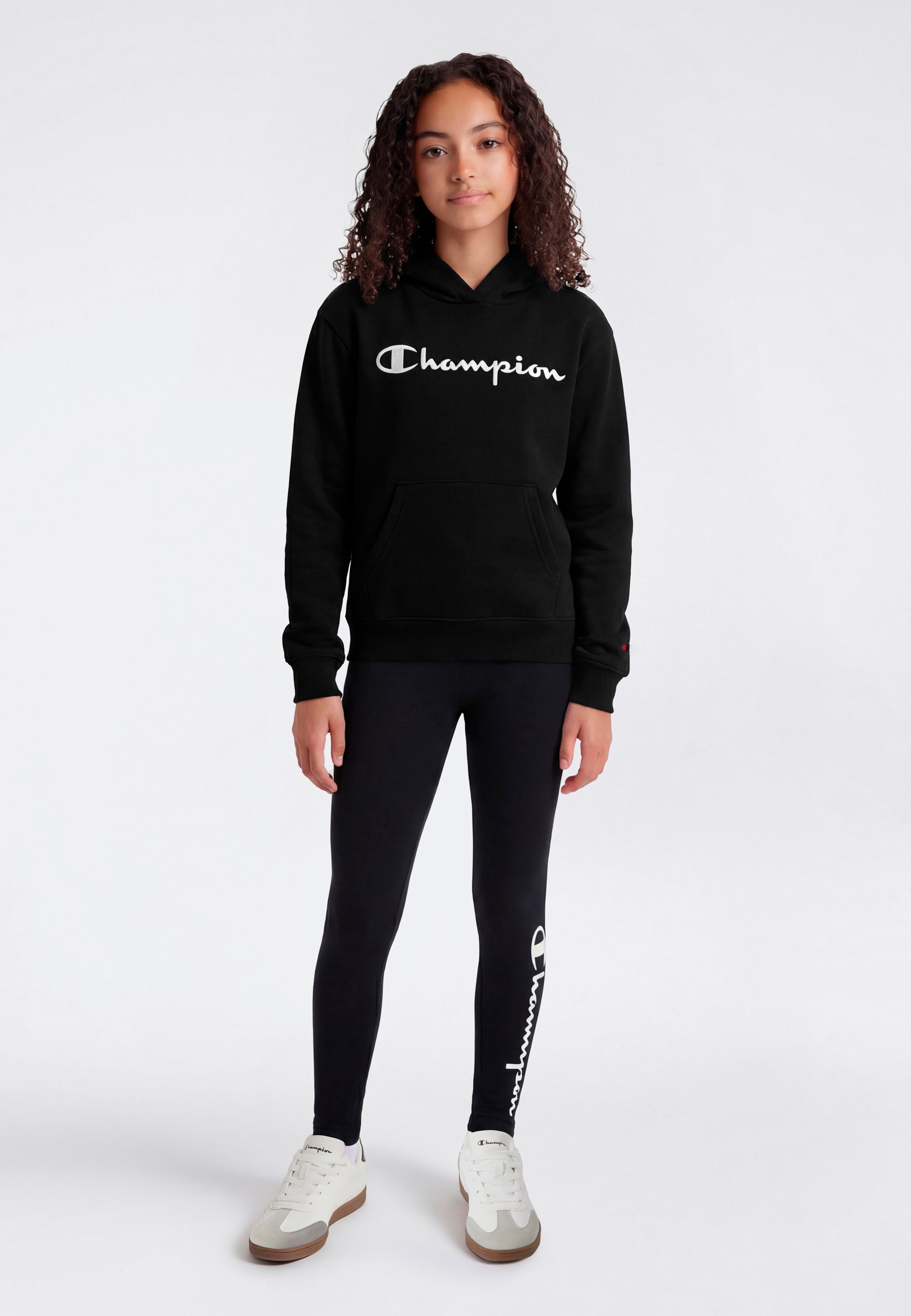 Champion Leggings "BASICS Leggings Large Logo" für Kinder geeignet, ohne Verschluss, aus Baumwolle und Elasthan