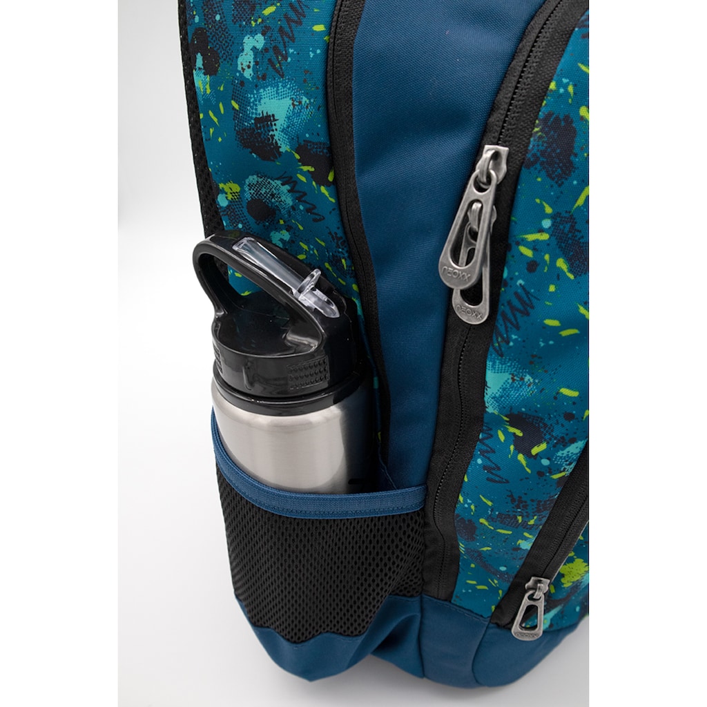 neoxx Schulrucksack »Fly, Petrol Extreme«, Reflektionsnaht