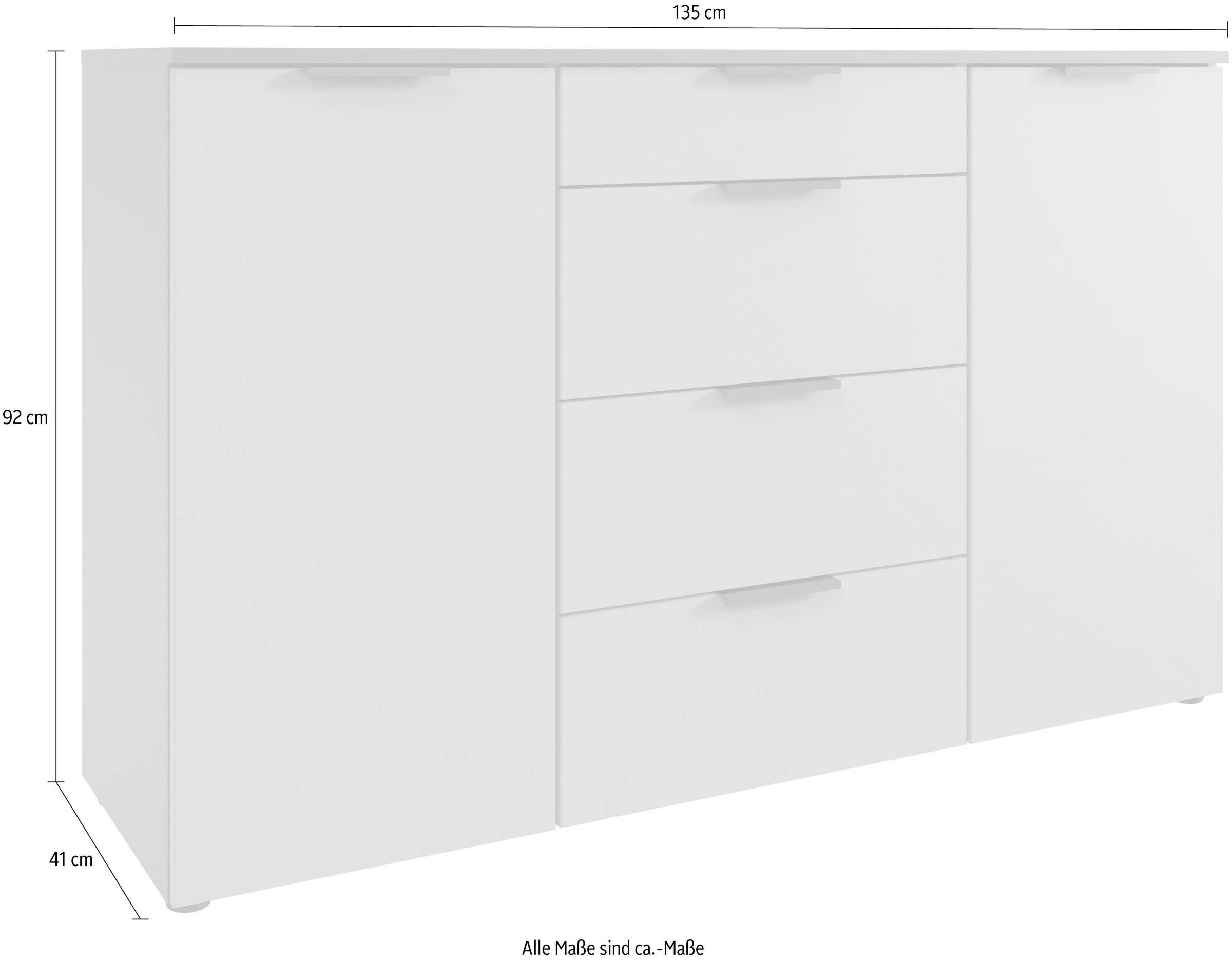 Wimex Kombikommode »Oxford by fresh to go, mit Schubladen, in 2 Grössen«, (81 oder 135cm breit, 92cm hoch, 41cm tief), Mit Soft-close Beschlägen, Kommode Made in Germany