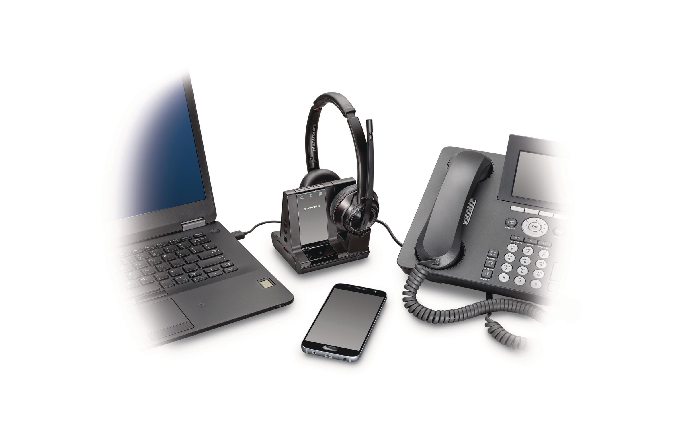 Plantronics Headset »Savi W8220 Duo MS«, Noise-Cancelling