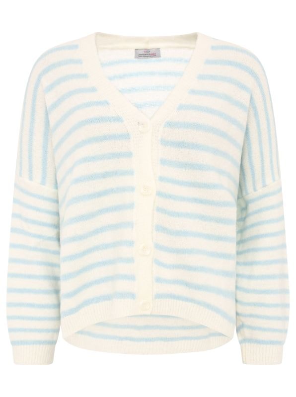 Zwillingsherz Strickjacke »"Streifen"«, mit figurumspielendem Schnitt, One Size