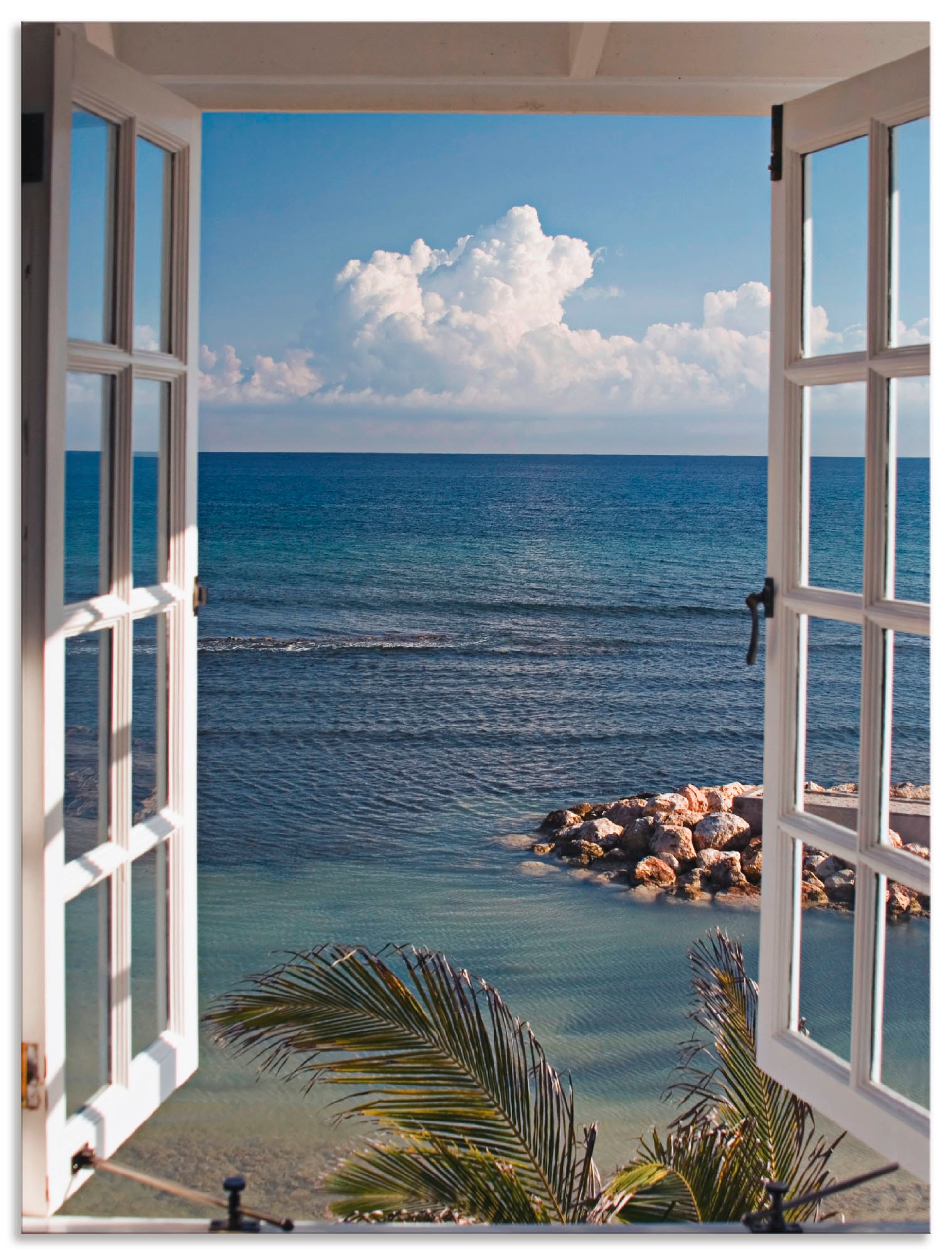 Artland Wandbild »Fenster Paradies«, oder (1 Wandaufkleber shoppen Leinwandbild, als online St.), versch. | Fensterblick, Alubild, in Jelmoli-Versand Grössen Poster zum