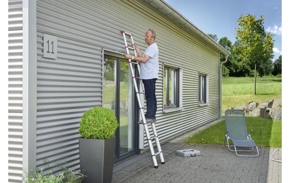 Hailo Anlegeleiter »T80 Flexline 260 9 Stufen«, Aluminium Sicherheits-Teleskopleiter